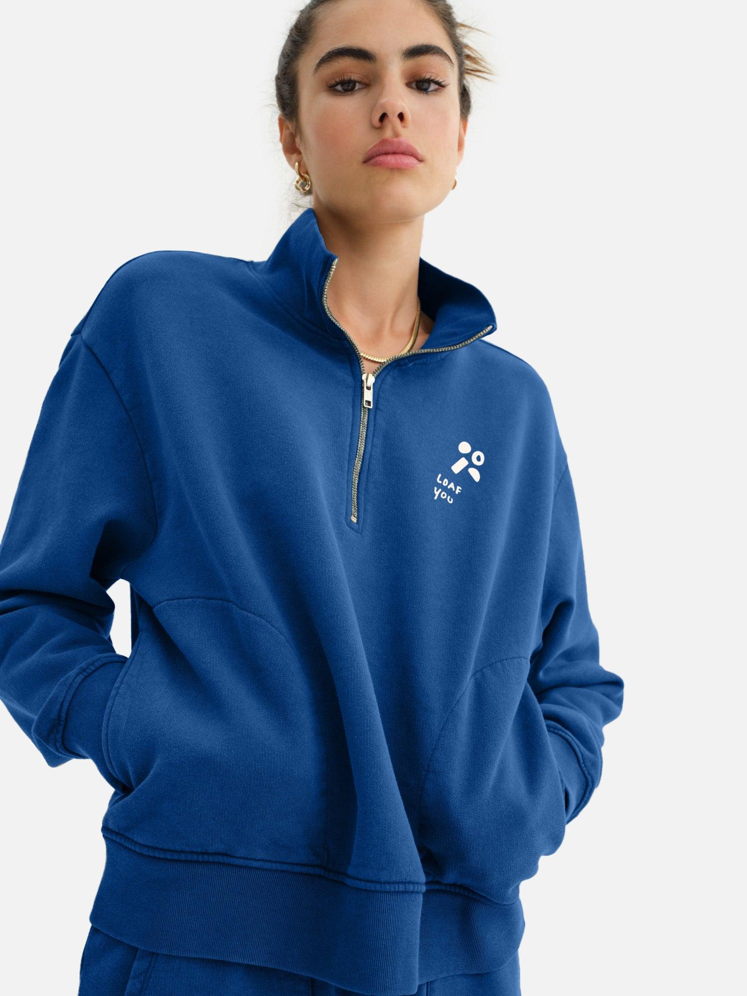 Organic Fleece Graphic Quarter Zip Sweatshirt Female Product Image