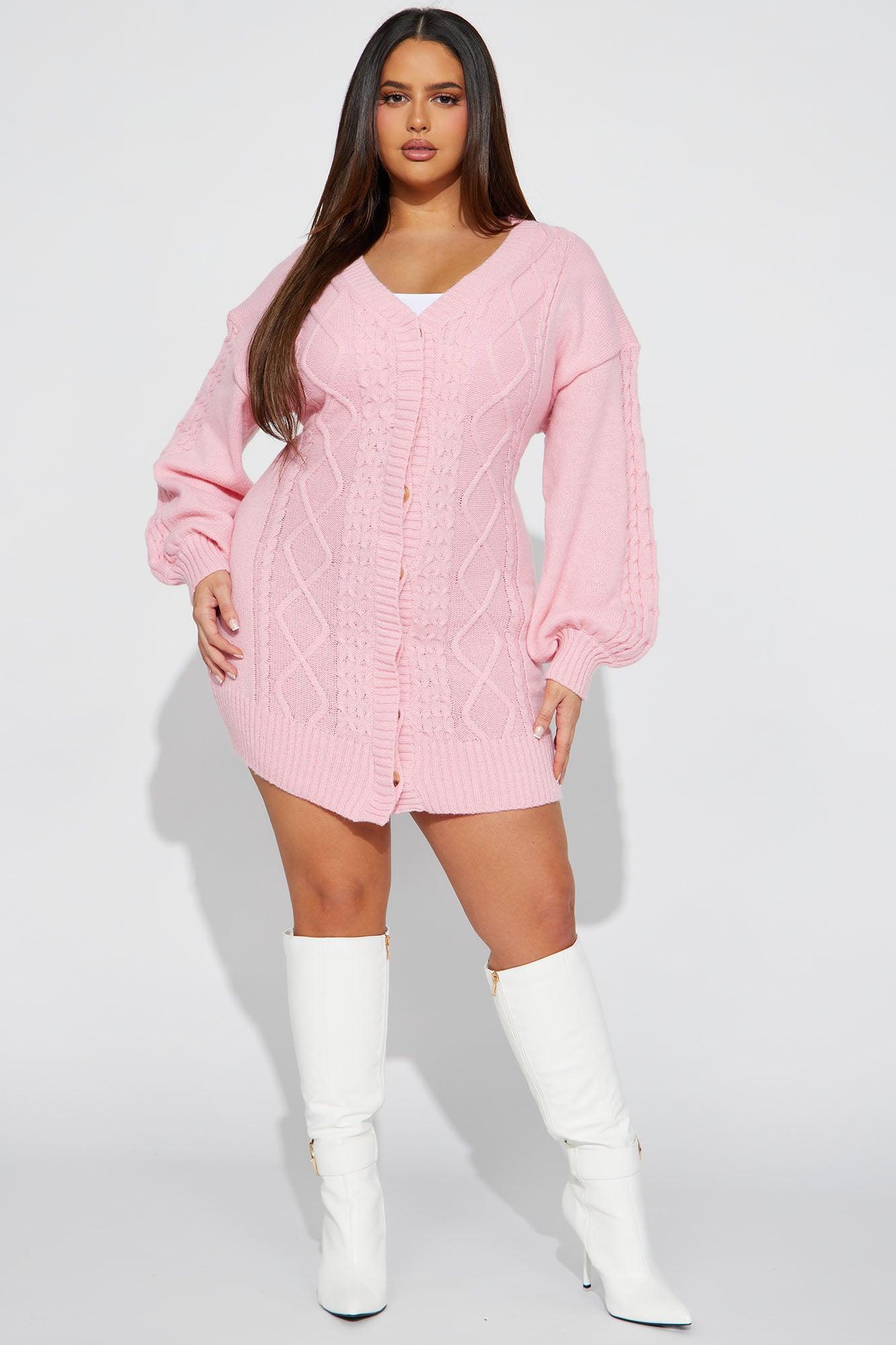 Julie Sweater Mini Dress - Pink Female Product Image