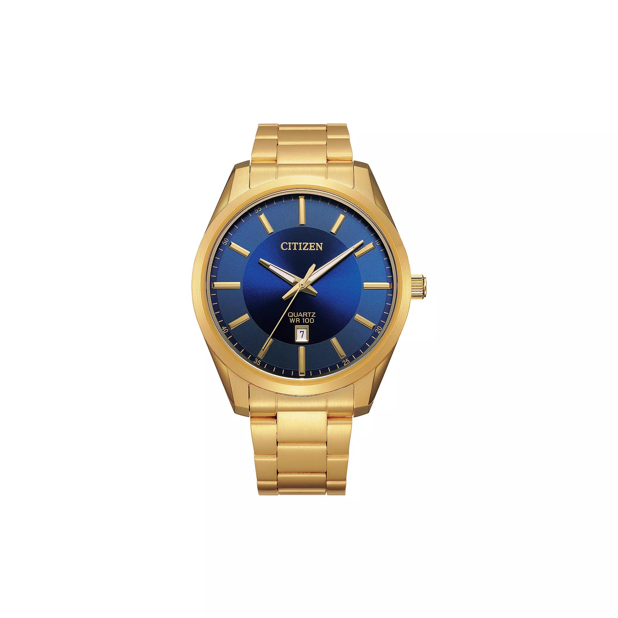 Citizen Mens Gold Tone Stainless Steel Blue Dial Watch - BI1032-58L Product Image