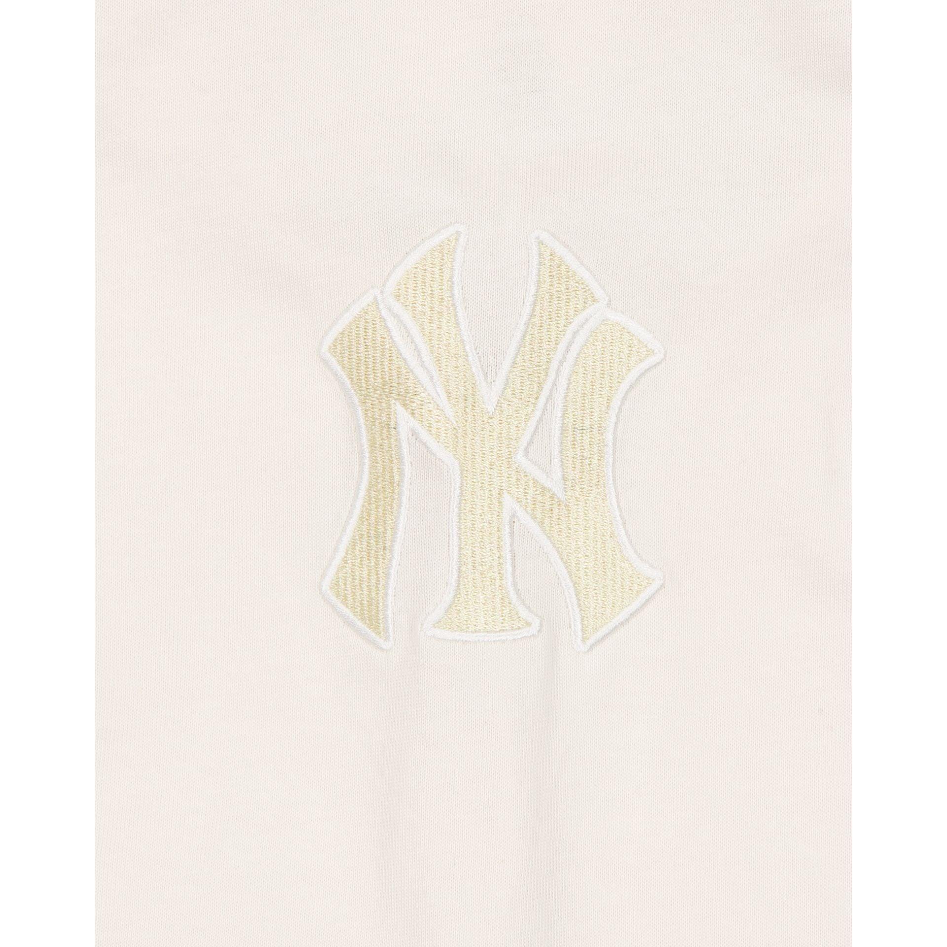 New York Yankees Off White Script Long Sleeve Rugby Shirt Male Product Image