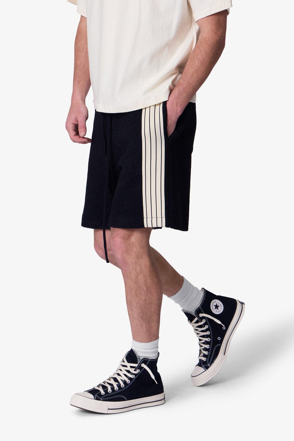 Tricot Striped Sweatshorts - Black Product Image