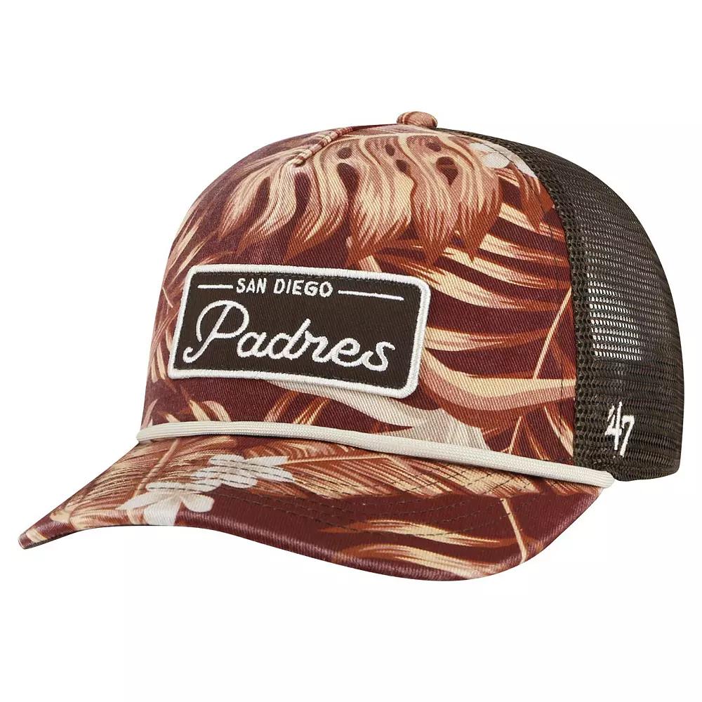 Men's '47 Brown San Diego Padres Tropicalia Trucker Hitch Adjustable Hat Product Image