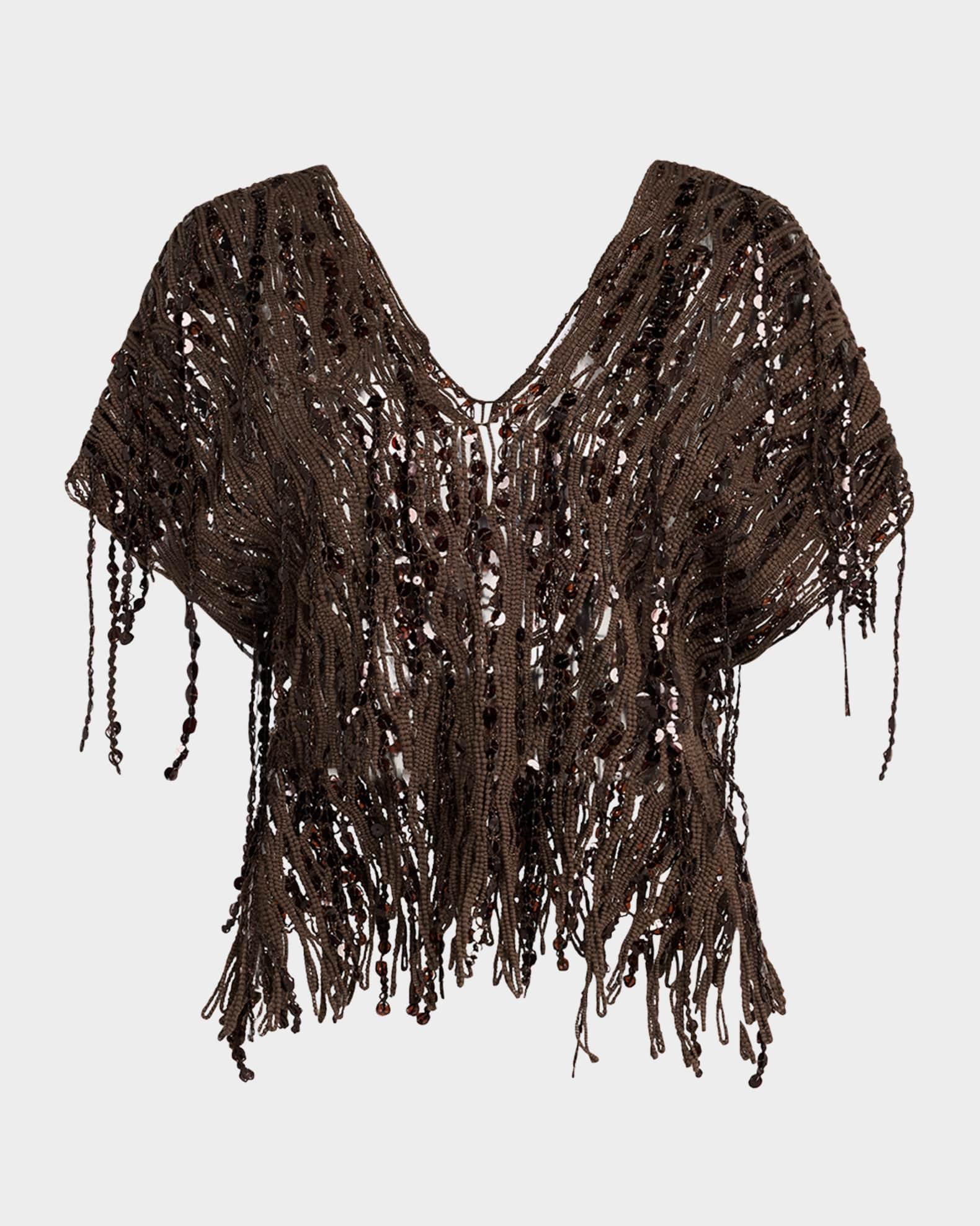 Sequin Macrame Embroidered V-Neck Sweater Product Image