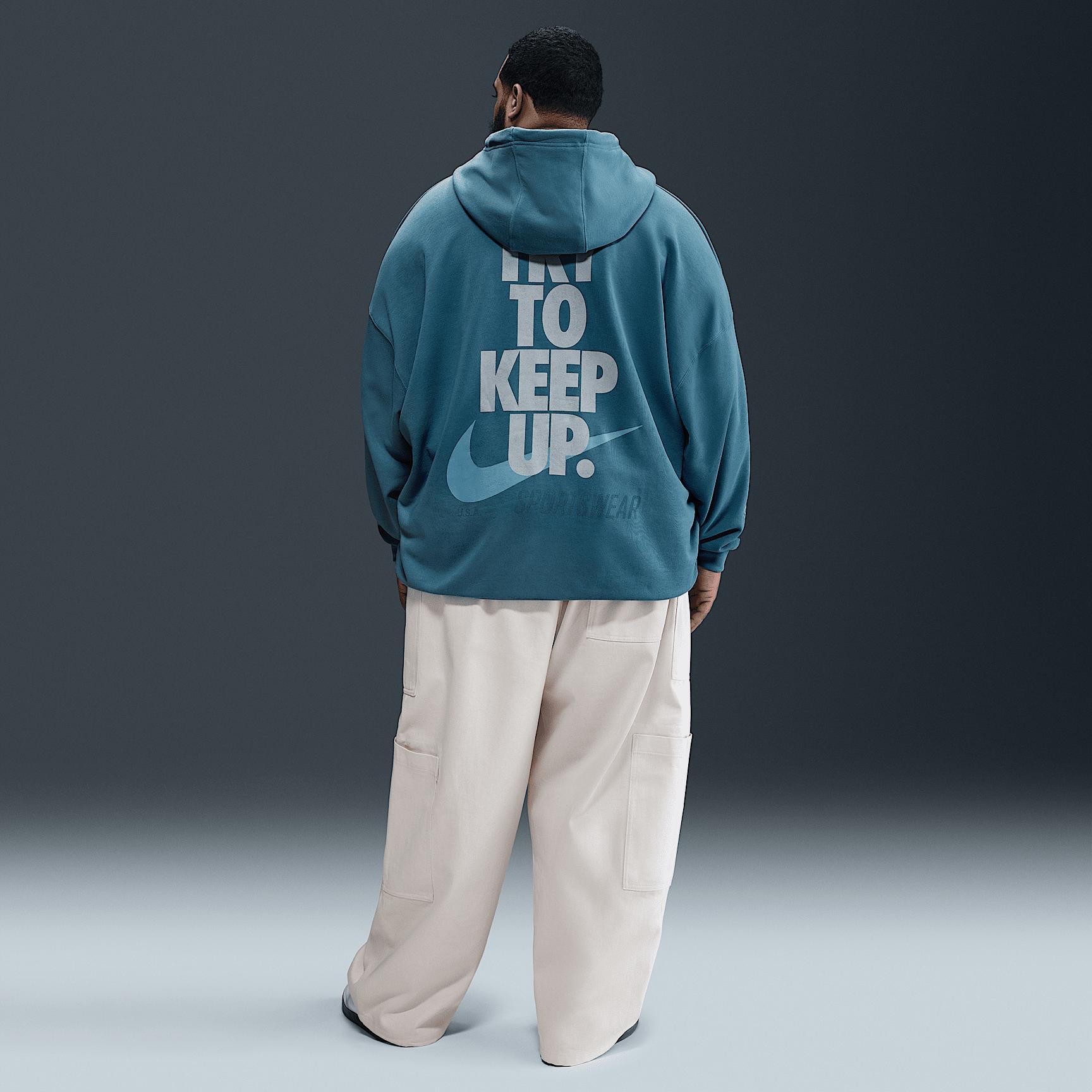 Nike Mens Club Oversized French Terry Pullover Hoodie | IB8257-464 Product Image