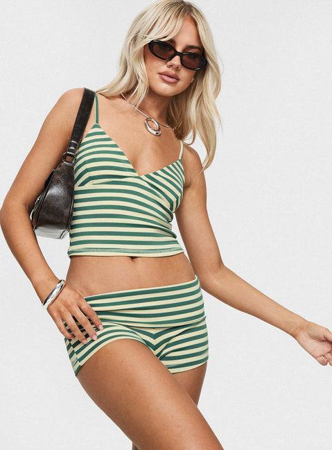 Miztaray Shorts Green / Cream Stripe Product Image
