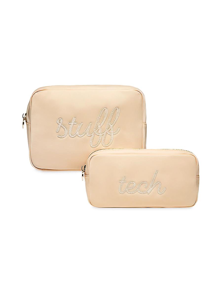 Womens Two-Piece Embroidered Travel Pouch Set Product Image