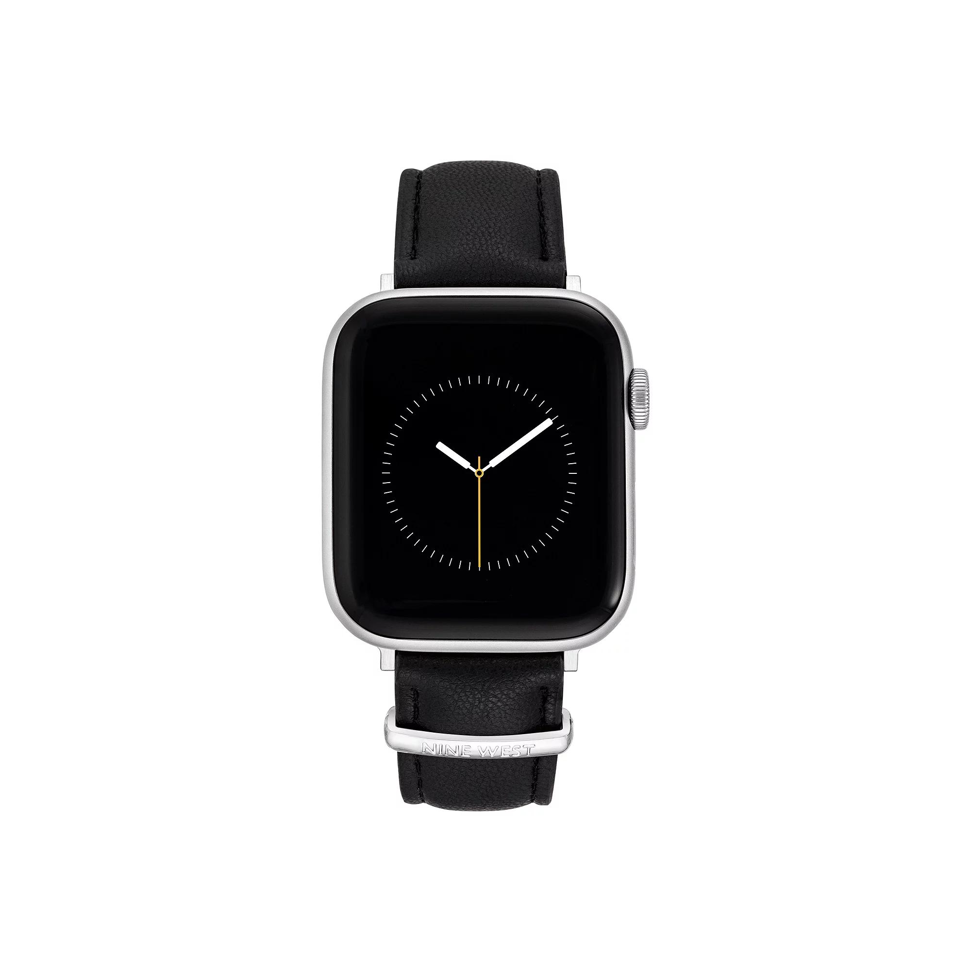 Nine West Women's Smooth Faux Leather Band designed for Apple Watch®, Size: Small, Ivory Product Image