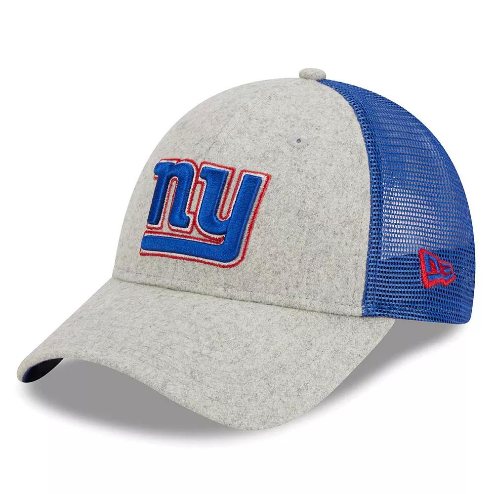 Men's New Era Heather Gray/Royal New York Giants Pop Trucker 9FORTY Adjustable Hat, Grey Product Image