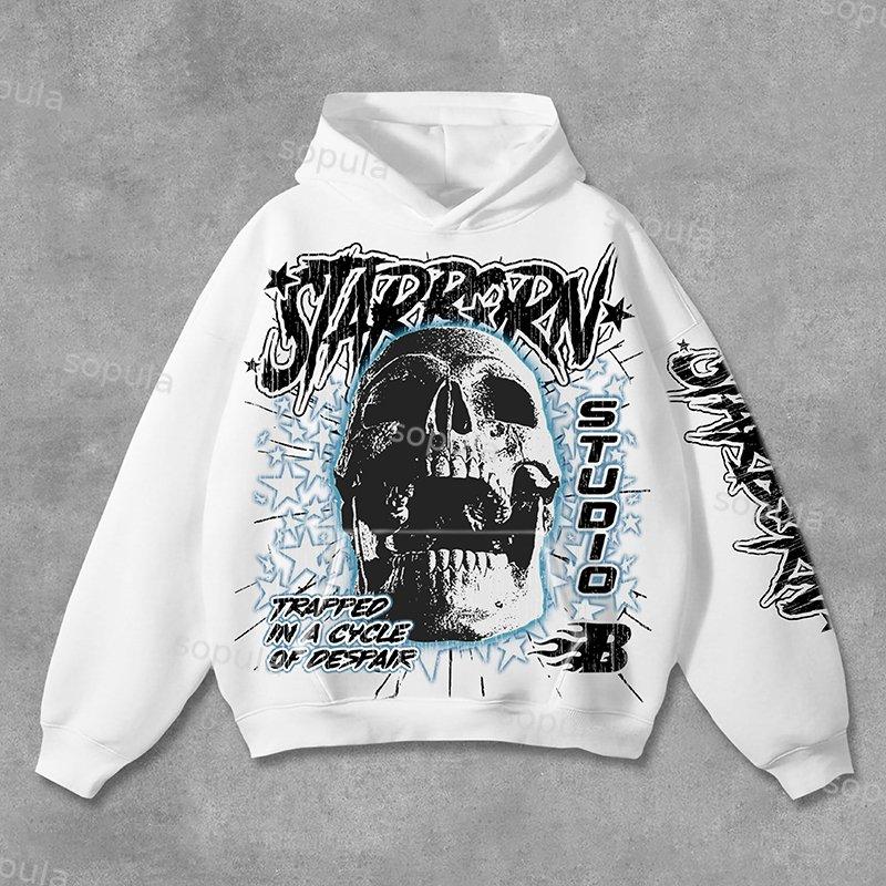 Sopula The Star Skull Star Retro Hell Star Graphic Pocket Hoodie Product Image