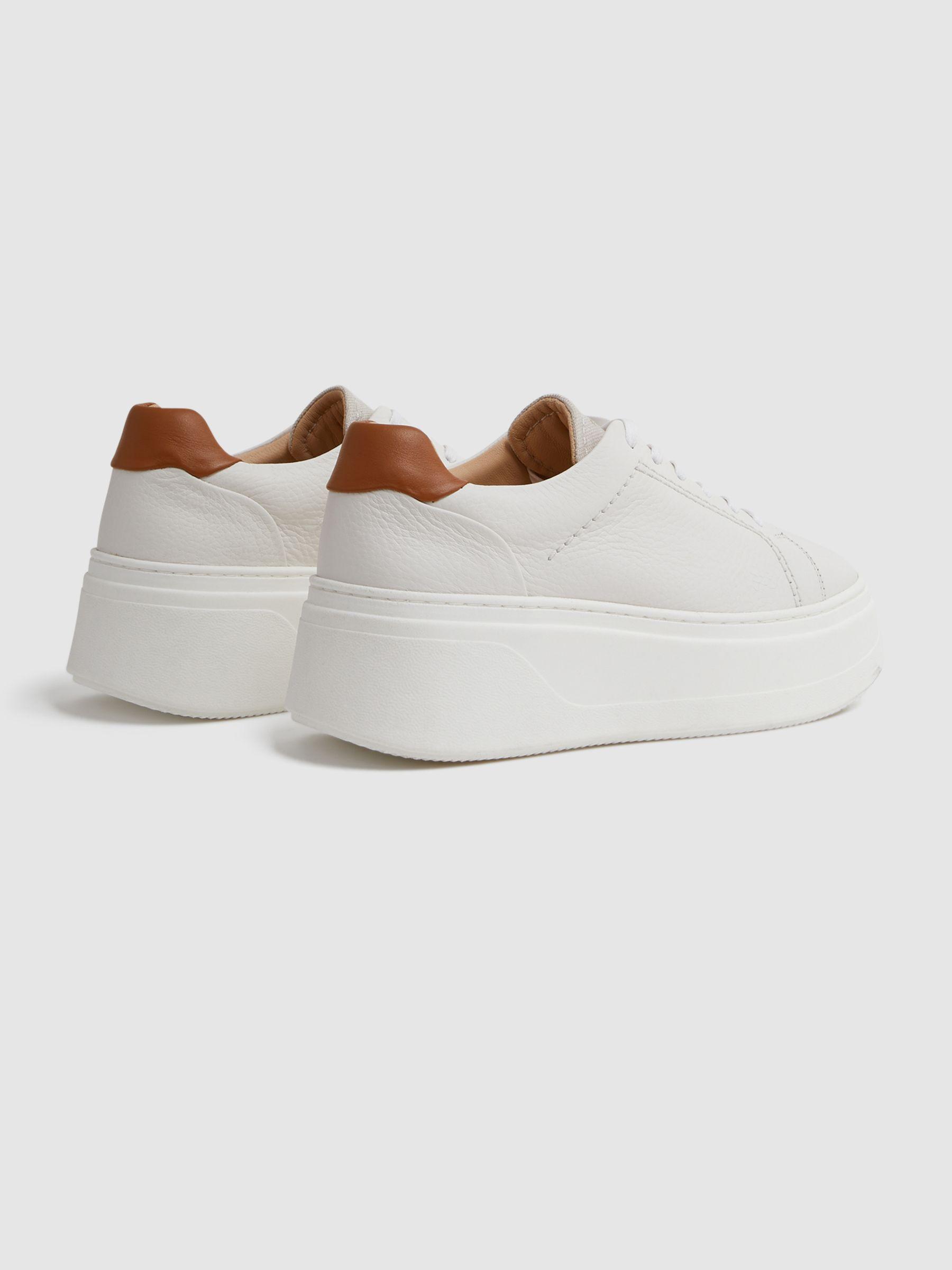 Chunky Leather Trainers in White Product Image