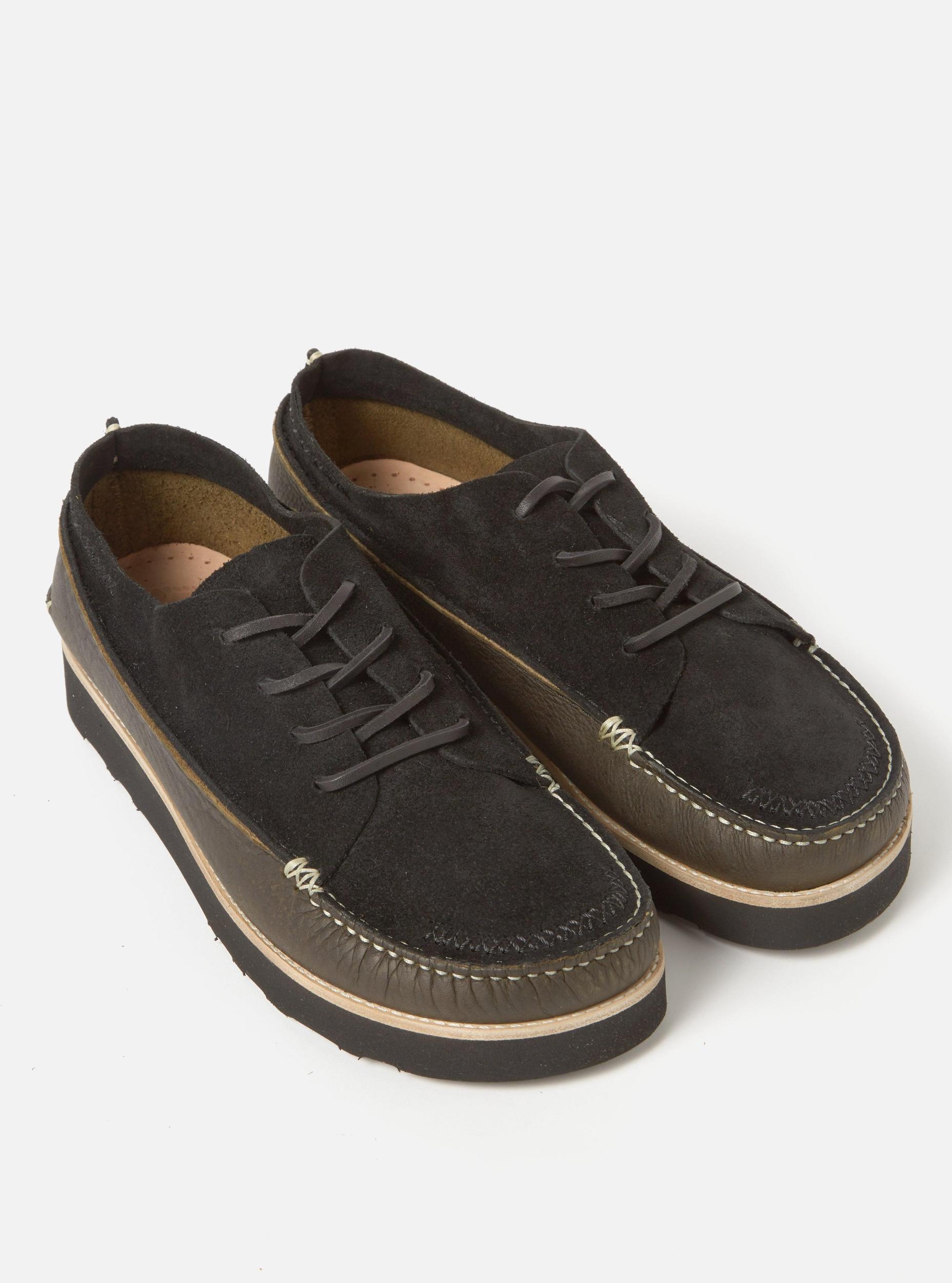 Yogi x Universal Works Finn in Black/Khaki Suede/Tumbled Leather Product Image