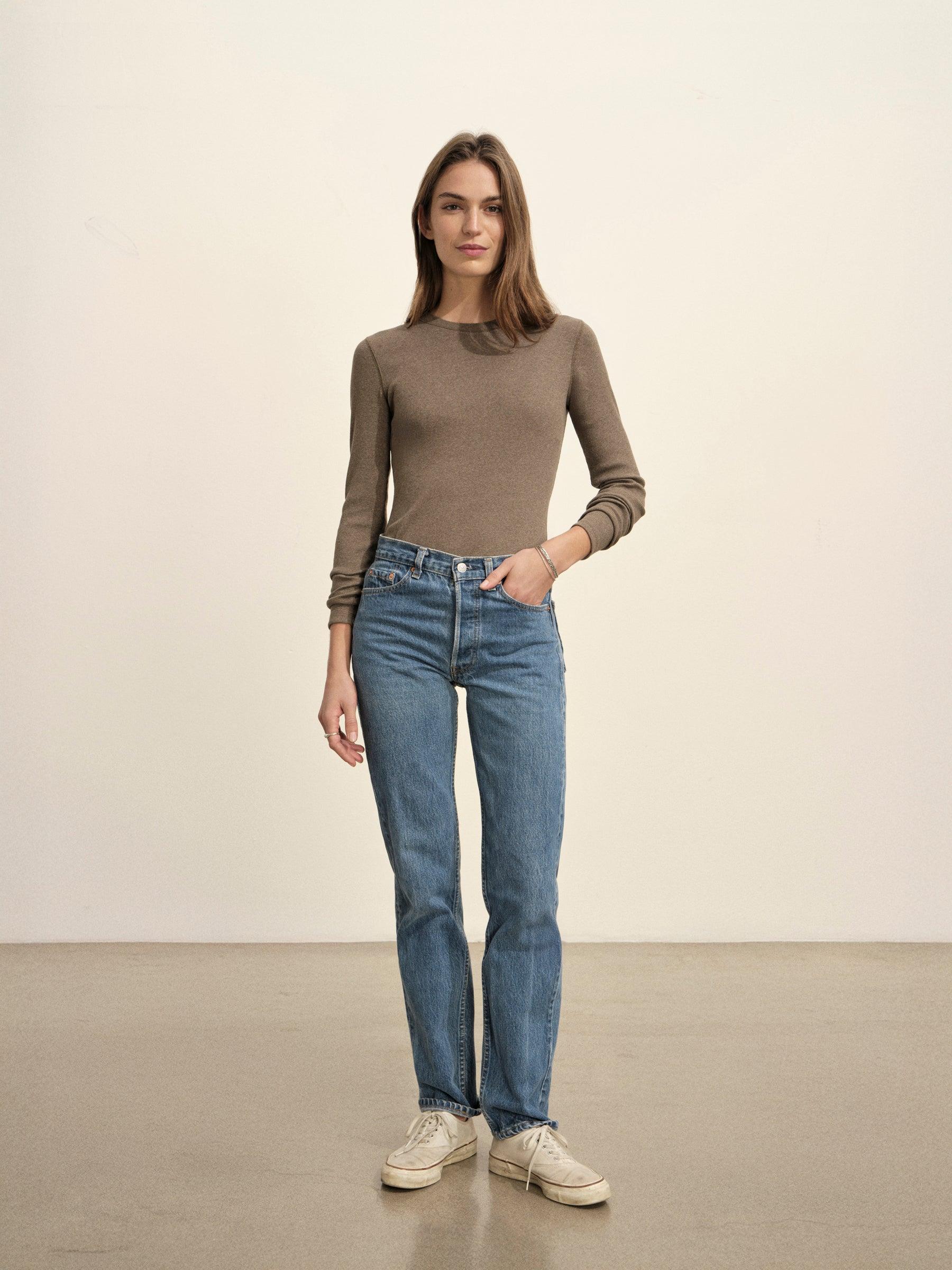 Marled Moss Surplus Rib L/S Crew Product Image