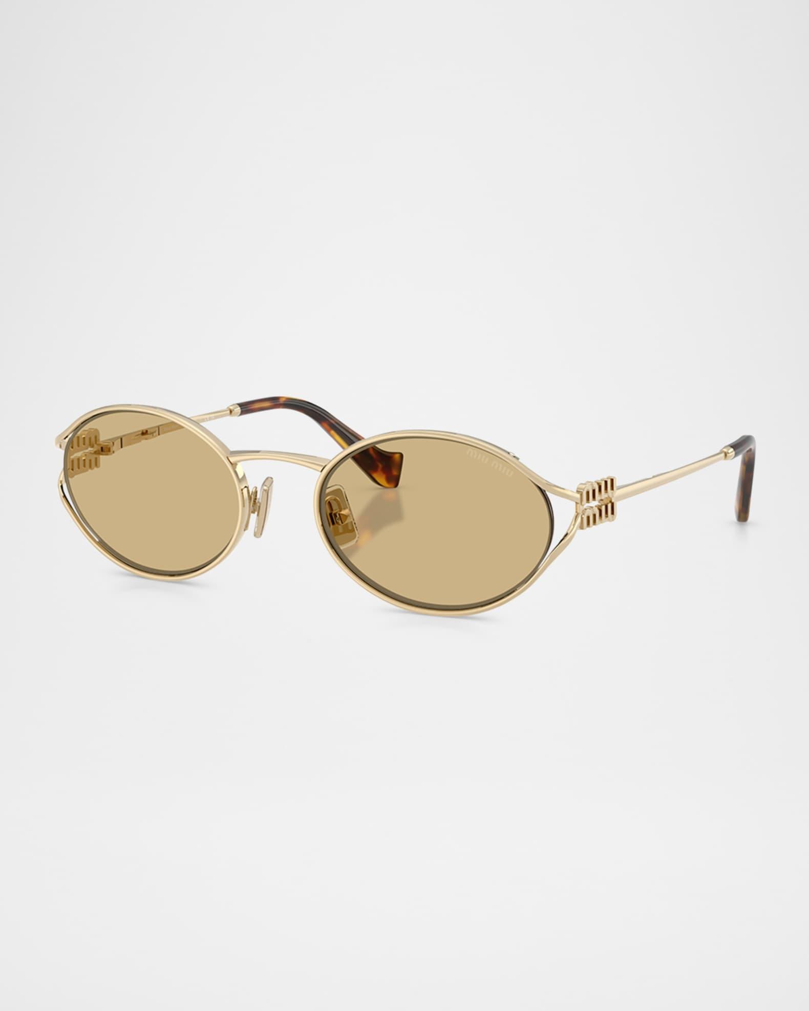 MU 52YS Metal Oval Sunglasses Product Image
