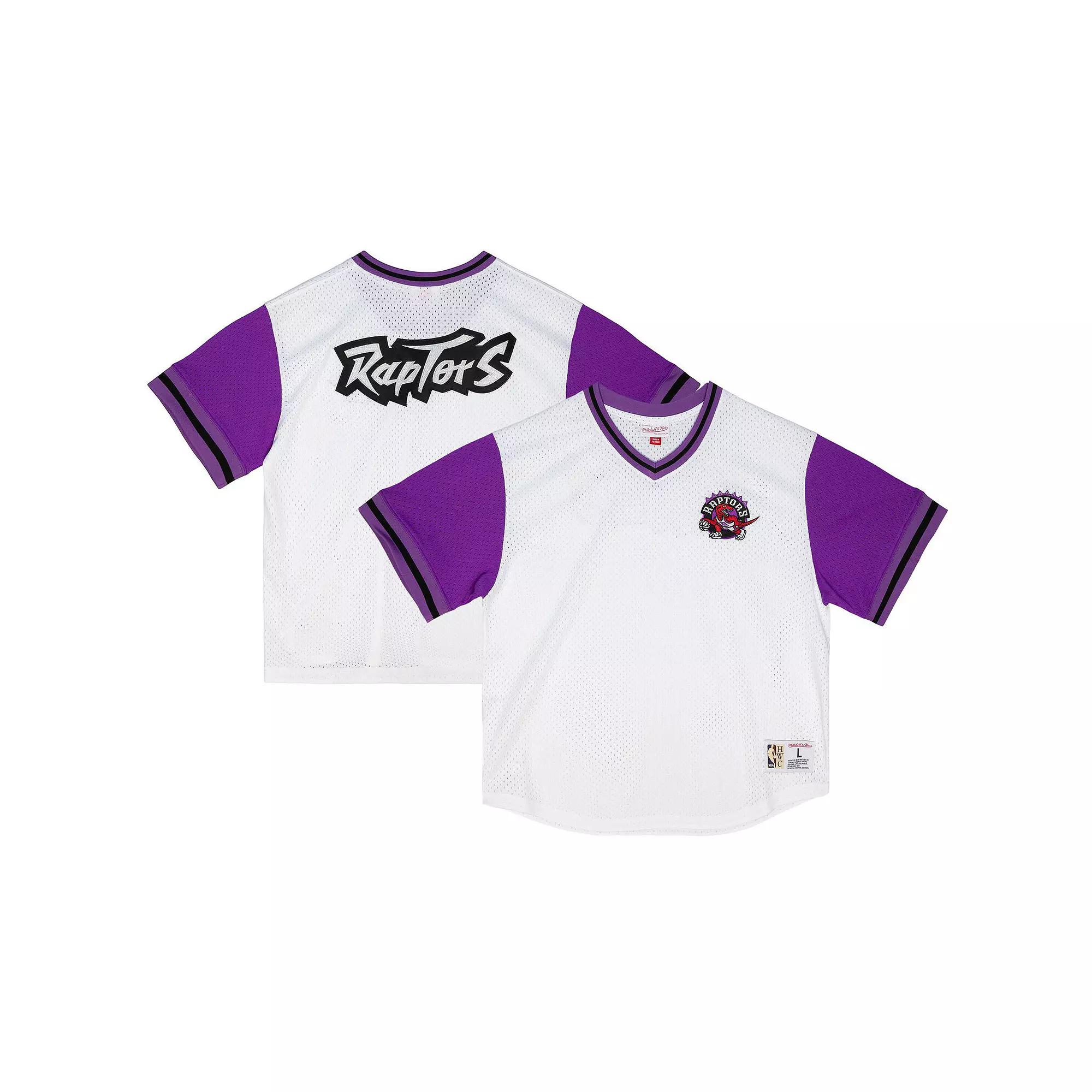 Men's Mitchell & Ness  White Toronto Raptors Fashion Mesh V-Neck Top, Size: Medium, Rpt White Product Image