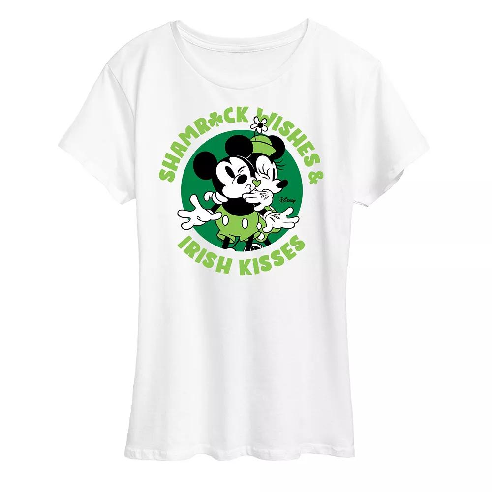 Disney's Mickey & Minnie Mouse Women's St. Patrick's Kisses Graphic Tee,  Product Image