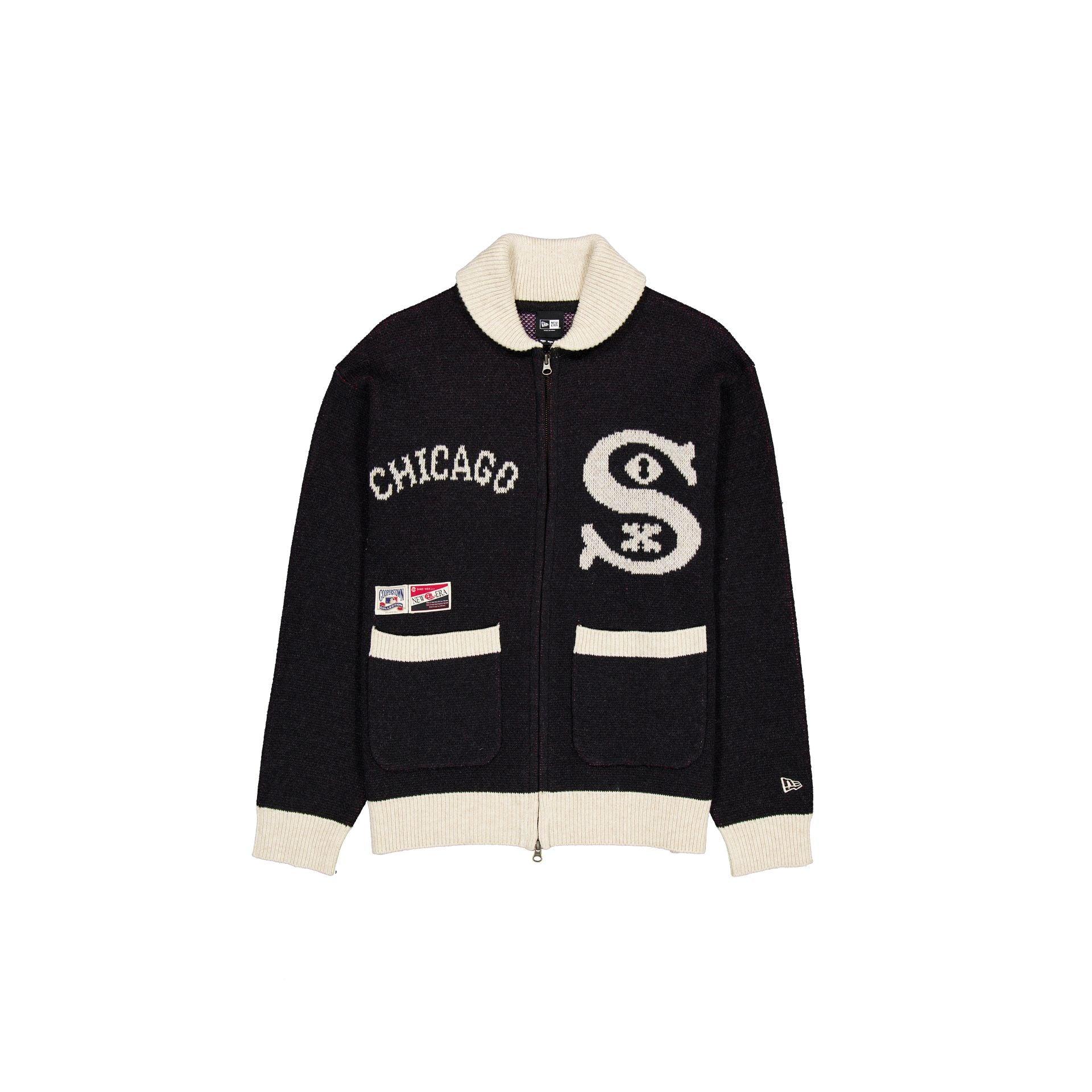 Chicago White Sox Black Cowichan Cardigan Male Product Image