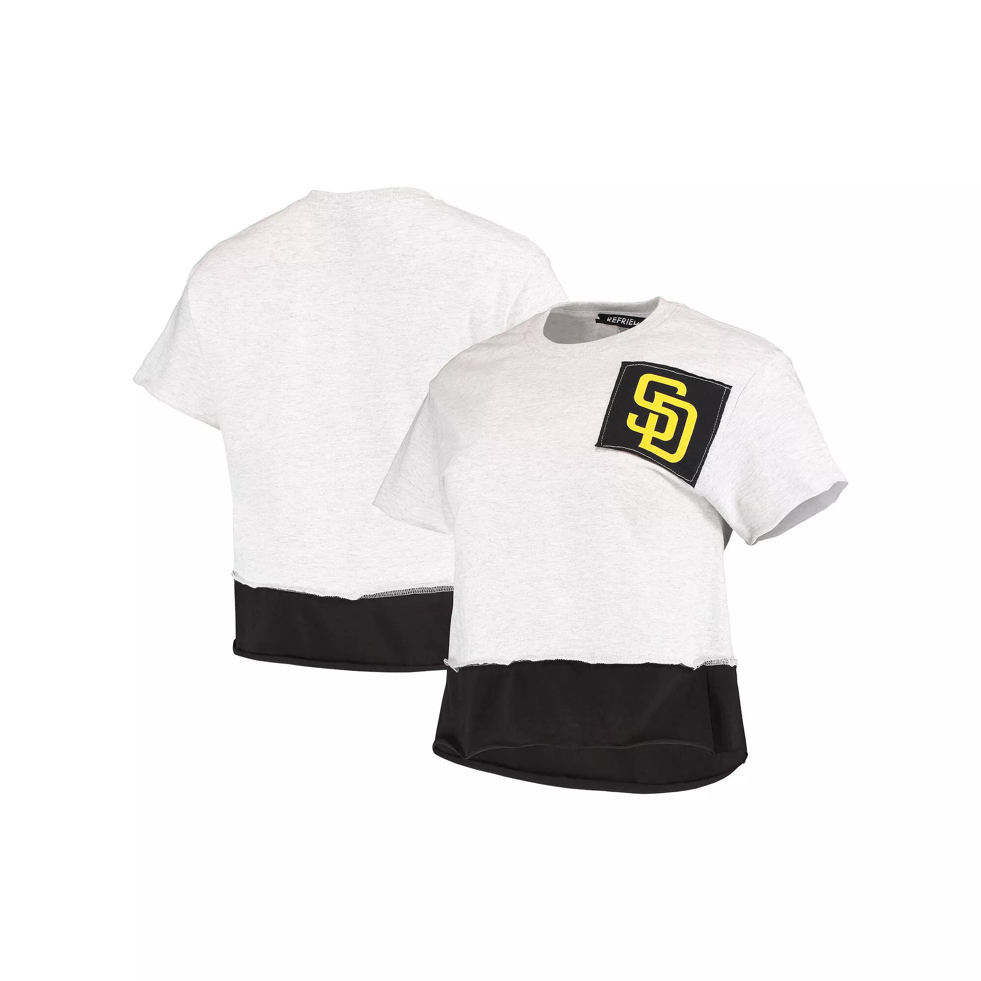 Women's Refried Apparel Gray San Diego Padres Cropped T-Shirt,  Product Image
