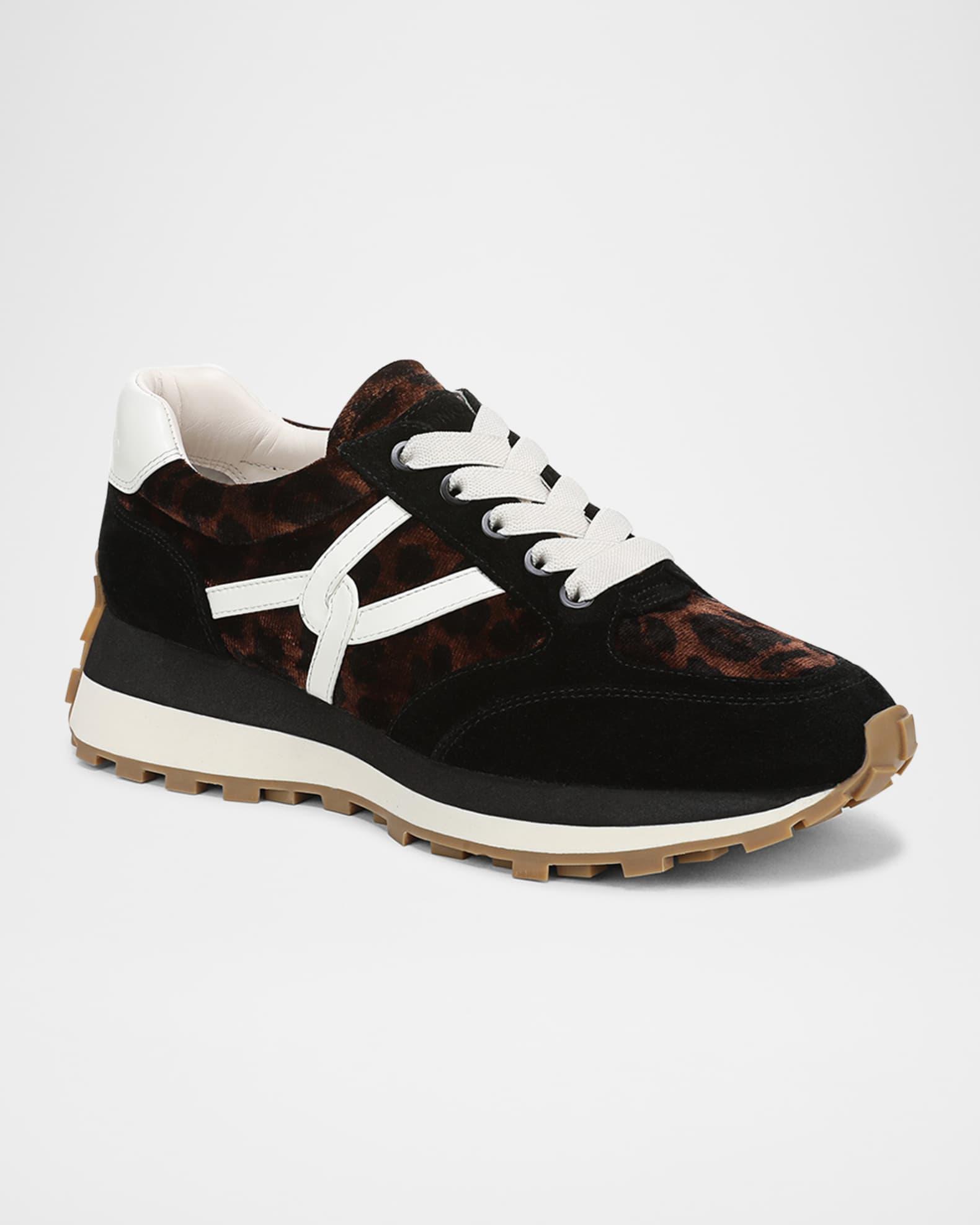 Valentina Mixed Leather Retro Sneakers Product Image