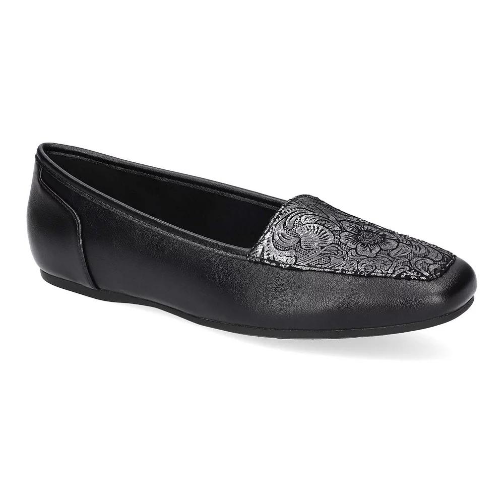 Easy Street Thrill Women's Flats, Size: 6, Black Metal Floral Product Image