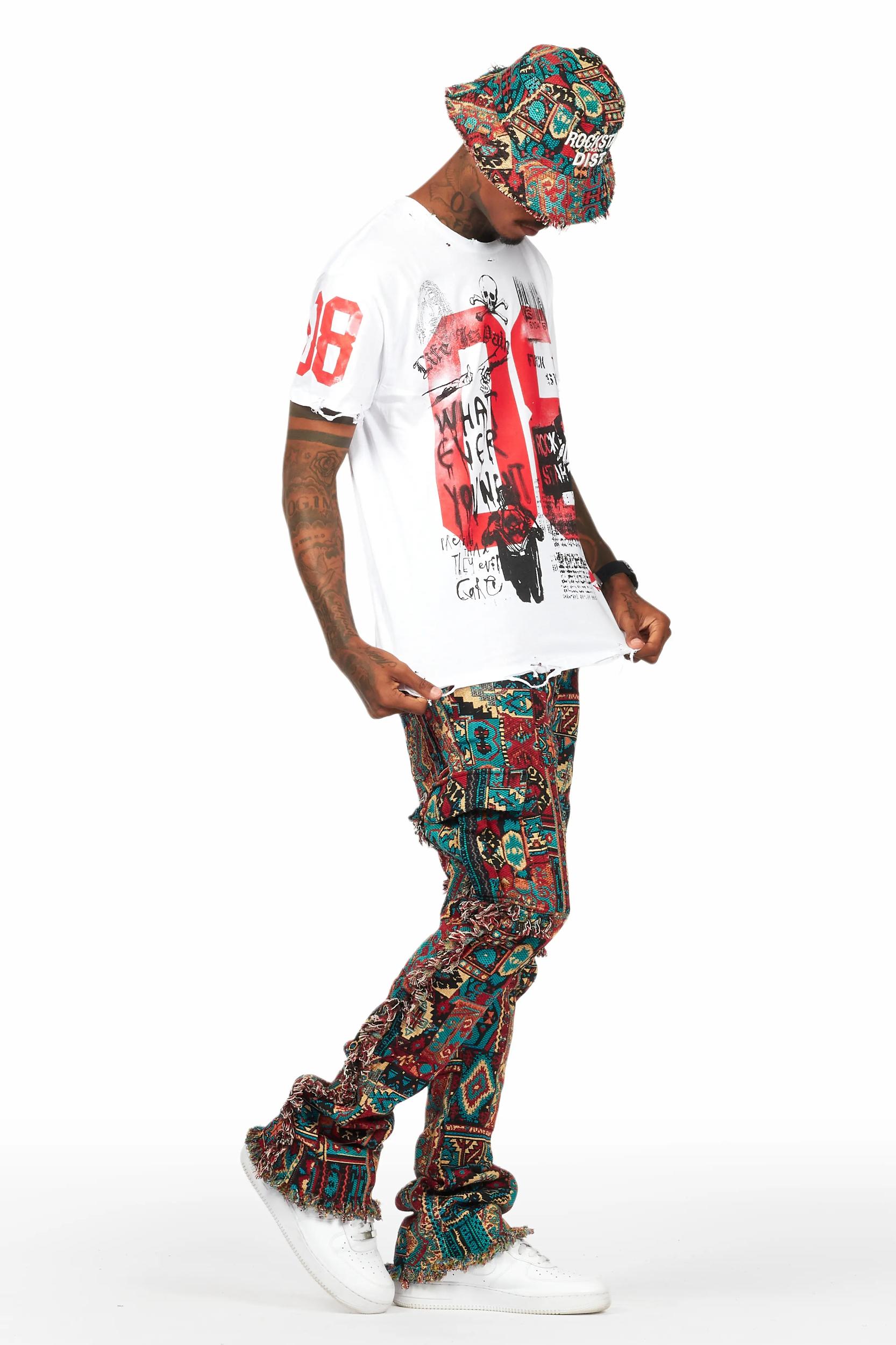 Grill White Graphic Oversized T-Shirt Male Product Image