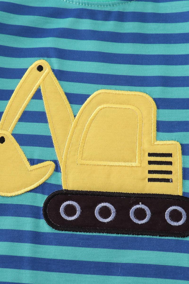 Blue apple french knot shorts set Product Image