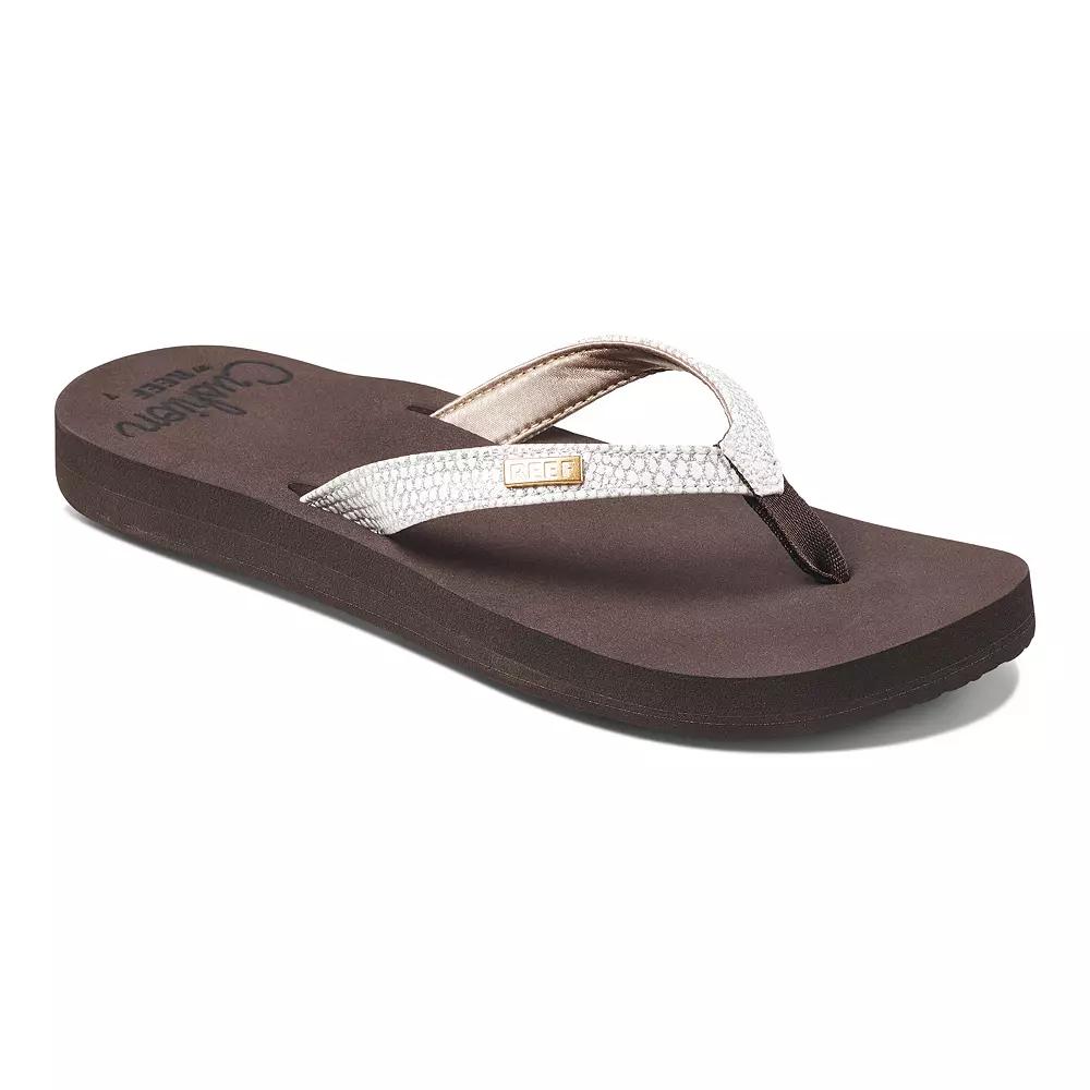 REEF Star Cushion Sassy Women's Flip Flop Sandals, Size: 9, Brown White Product Image