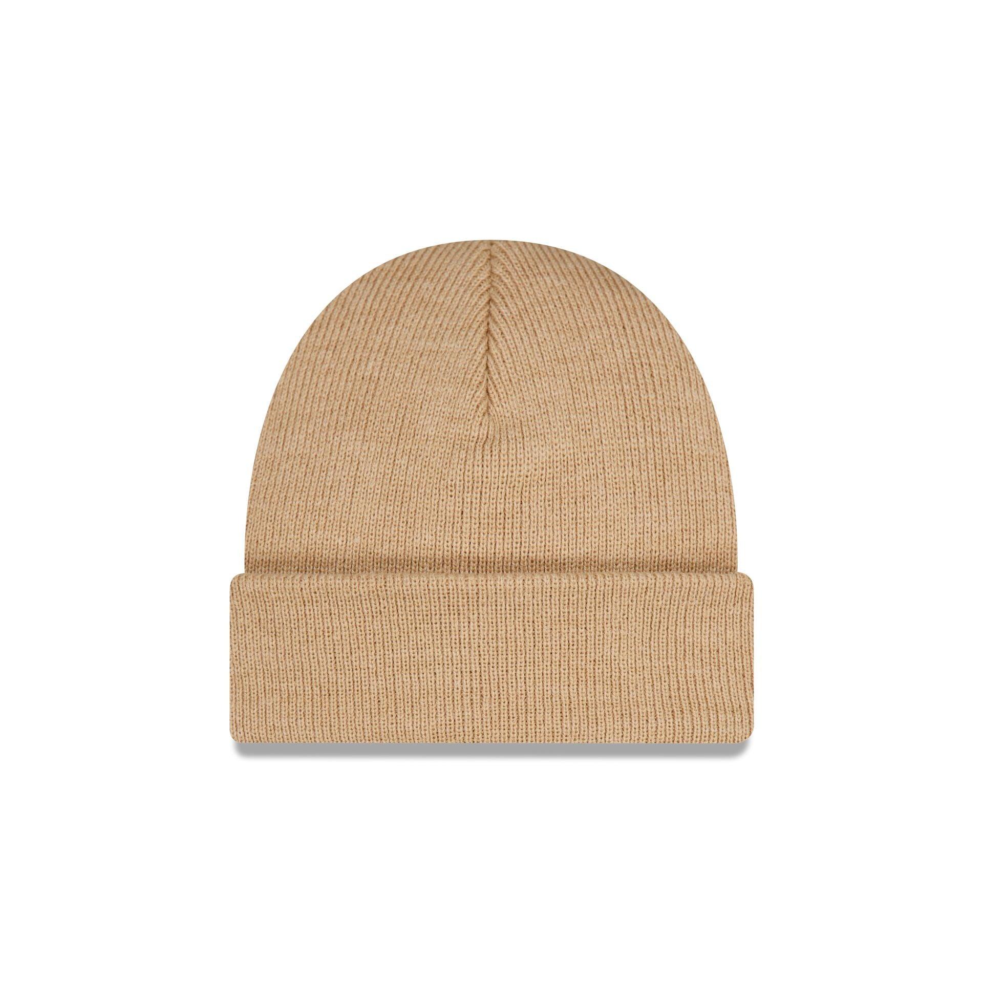 New Era Beige Short Cuff Knit Beanie Male Product Image