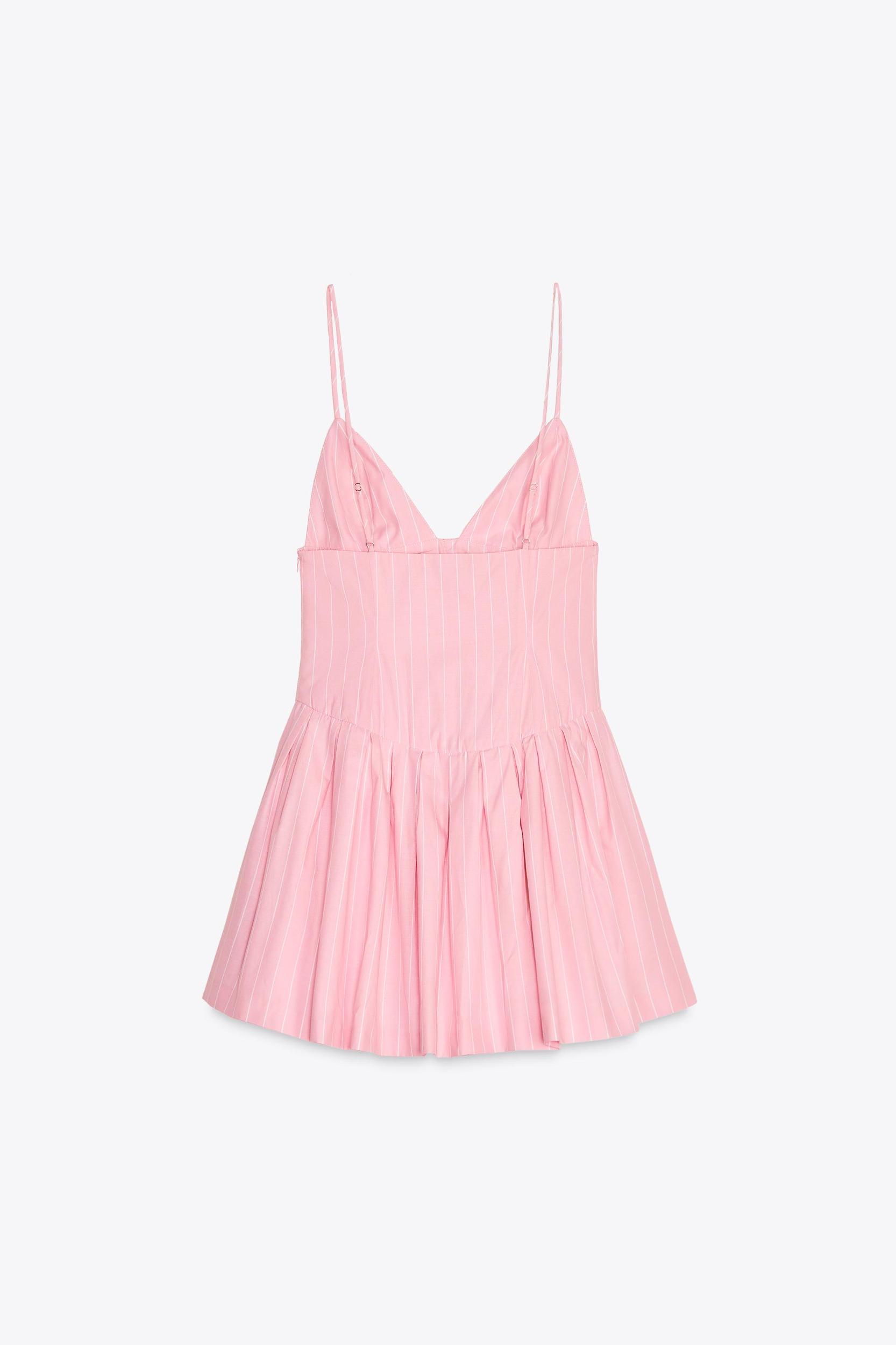 SHORT STRIPED BOW DRESS Product Image