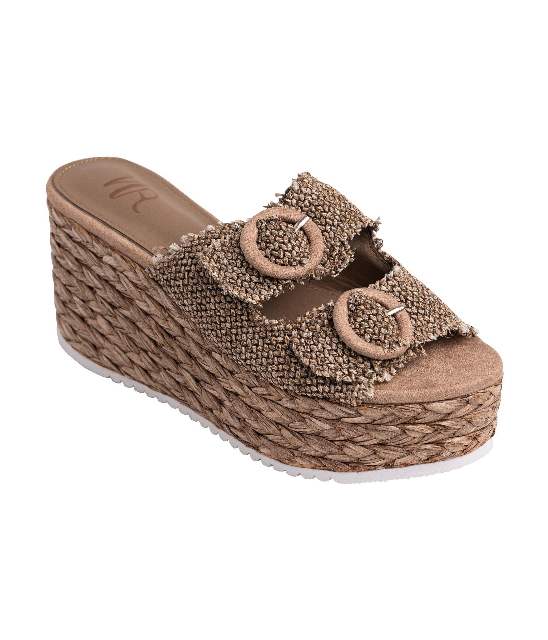 Eriwen Buckle Wedge in Taupe (Online Exclusive) Product Image