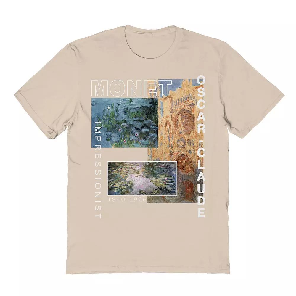Mens Monet's Greatest Hits Fine Art Graphic Tee, Men's, Size: Large, Brown Product Image