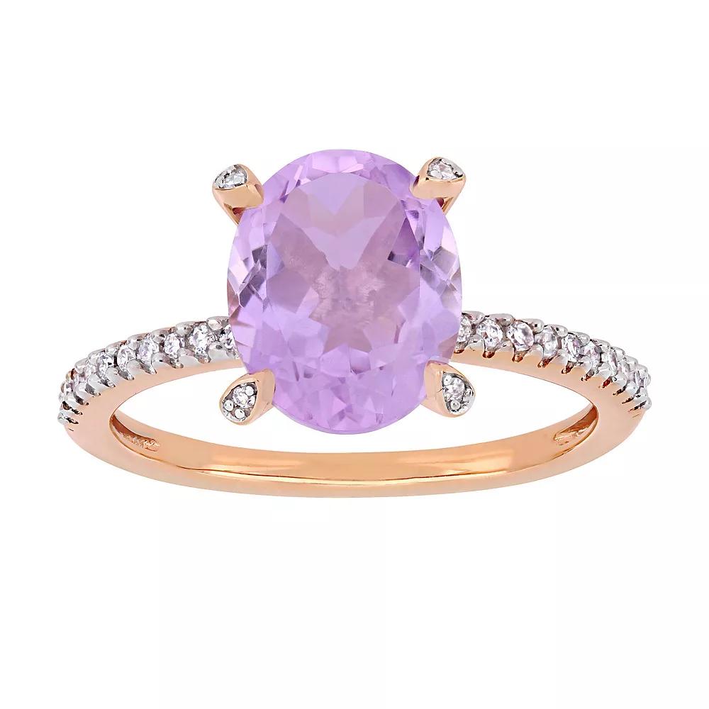 Stella Grace 10k Rose Gold Rose De France & 1/10 Carat T.W. Diamond Engagement Ring, Women's, Size: 7 Product Image