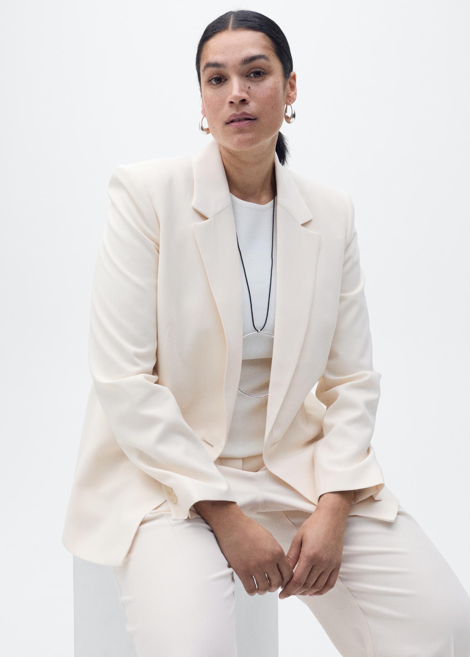 Straight-fit suit jacket - Women | MANGO USA Product Image
