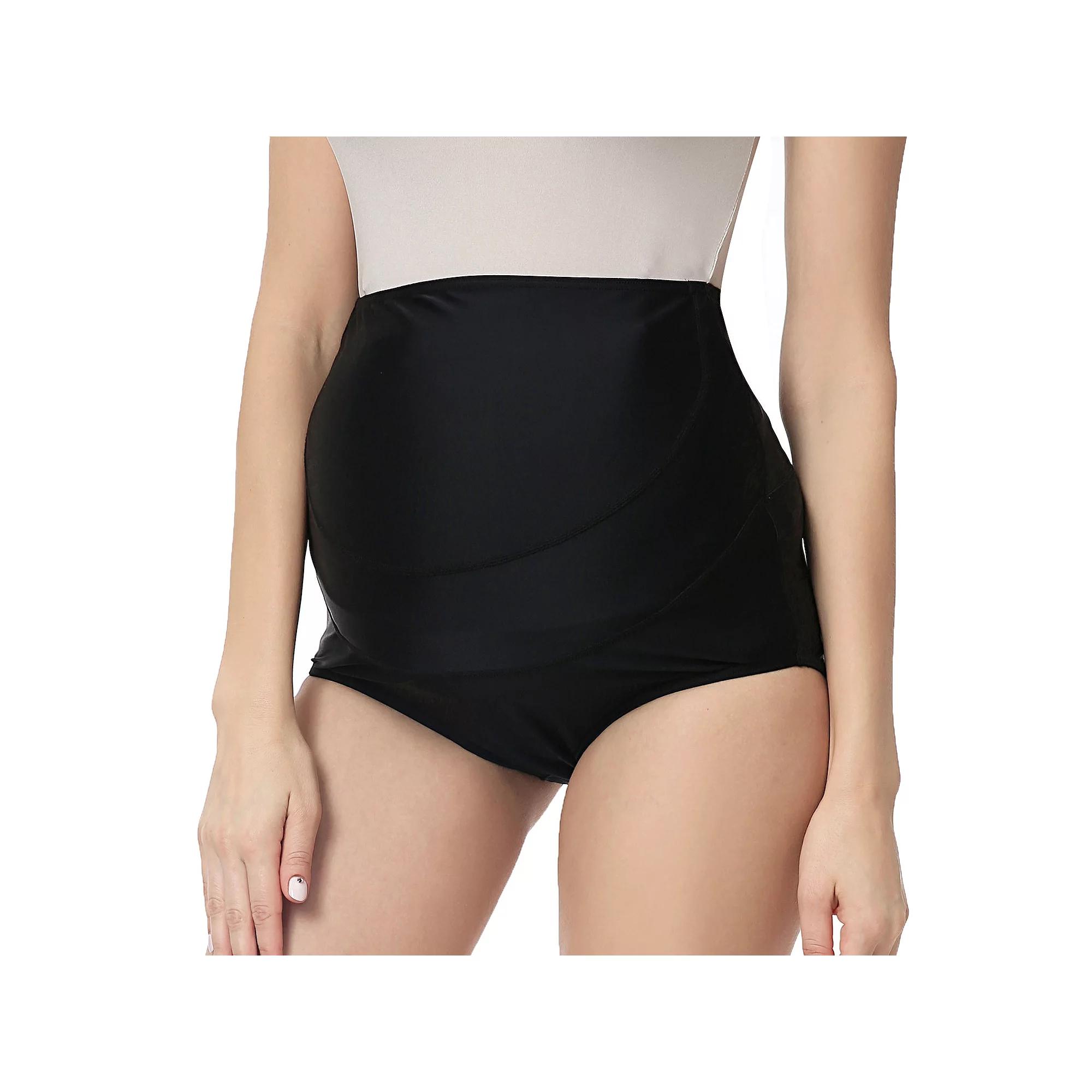 Maternity Pokkori UPF 50+ Over-The-Belly Swim Bottoms, Women's, Size: Medium-Mat, Black Product Image