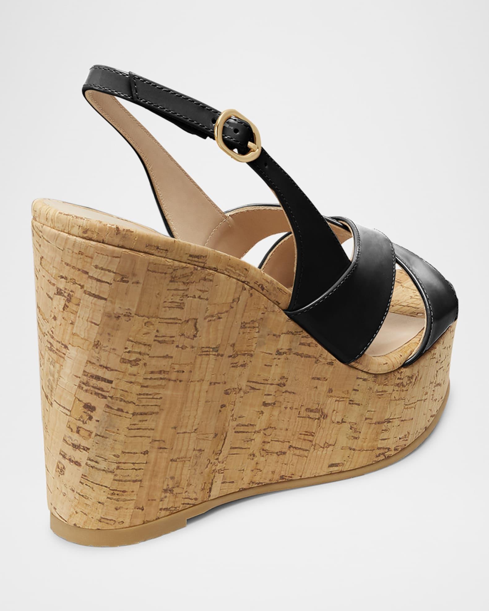 Dayna Patent Crisscross Wedge Platform Sandals Product Image