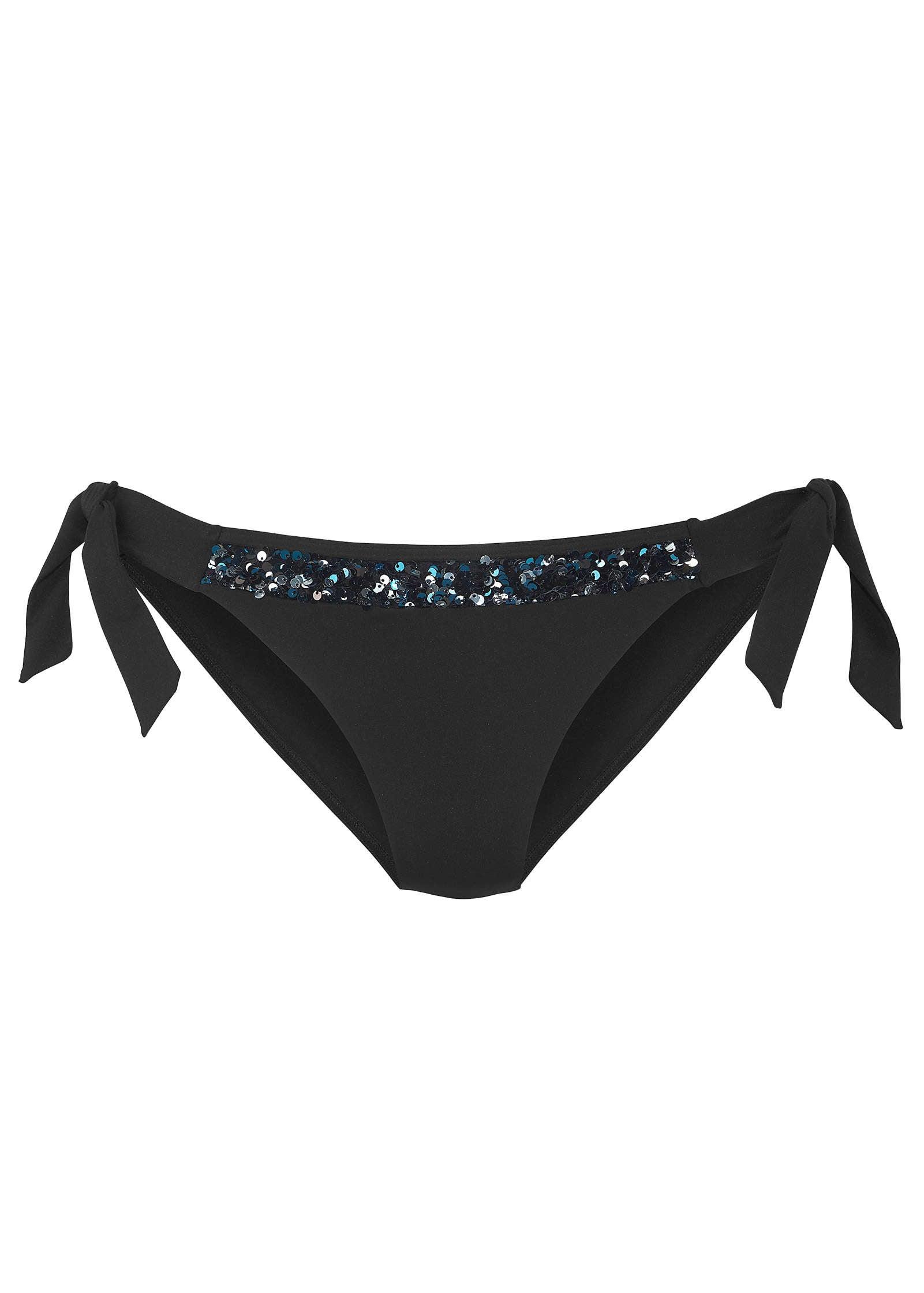 Sequined Low Rise Bottom - Black Product Image