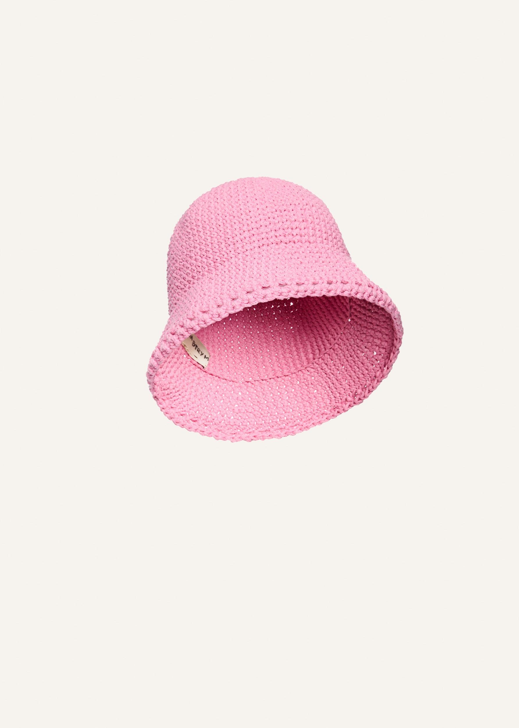 Crochet bucket hat in pink Product Image