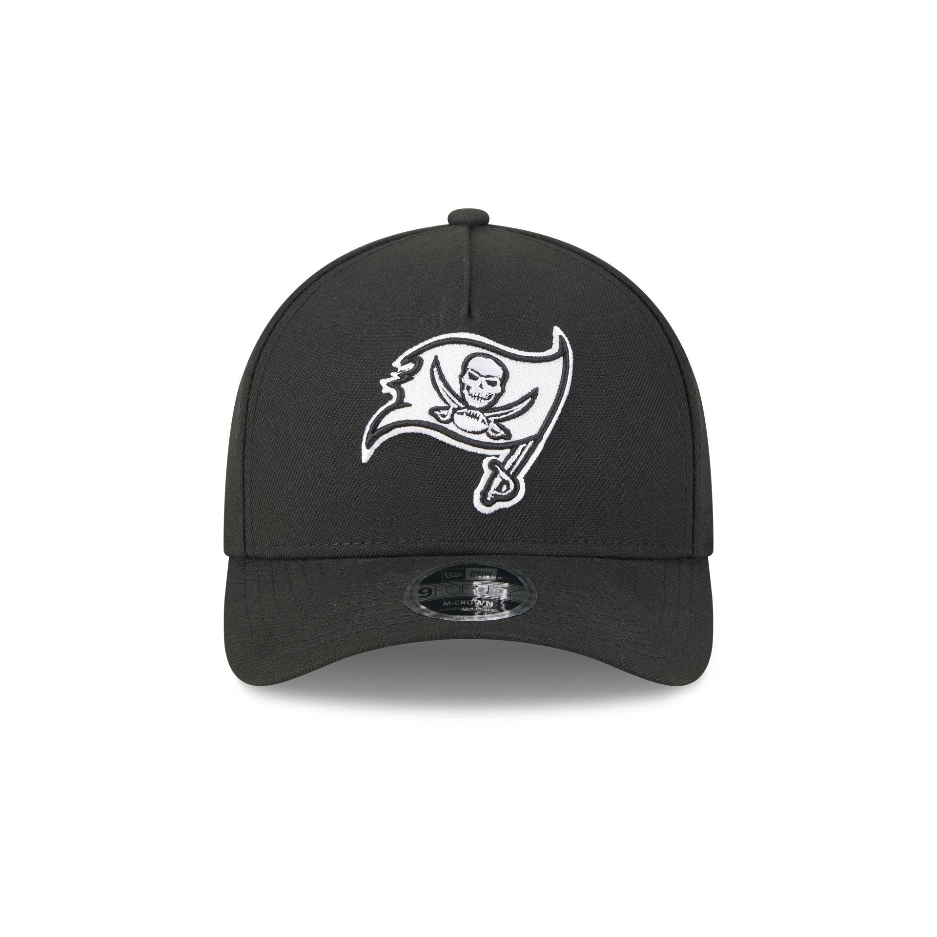 Tampa Bay Buccaneers Black & White 9FORTY M-Crown A-Frame Snapback Hat Male Product Image