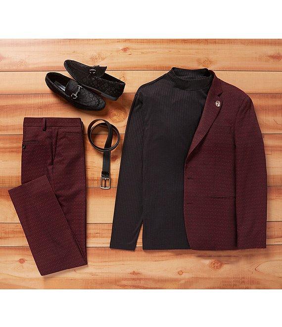 Murano Timeless Twenties Collection Evan Extra Slim Fit Jacquard Geo Print Suit Separates Dress Pants Product Image