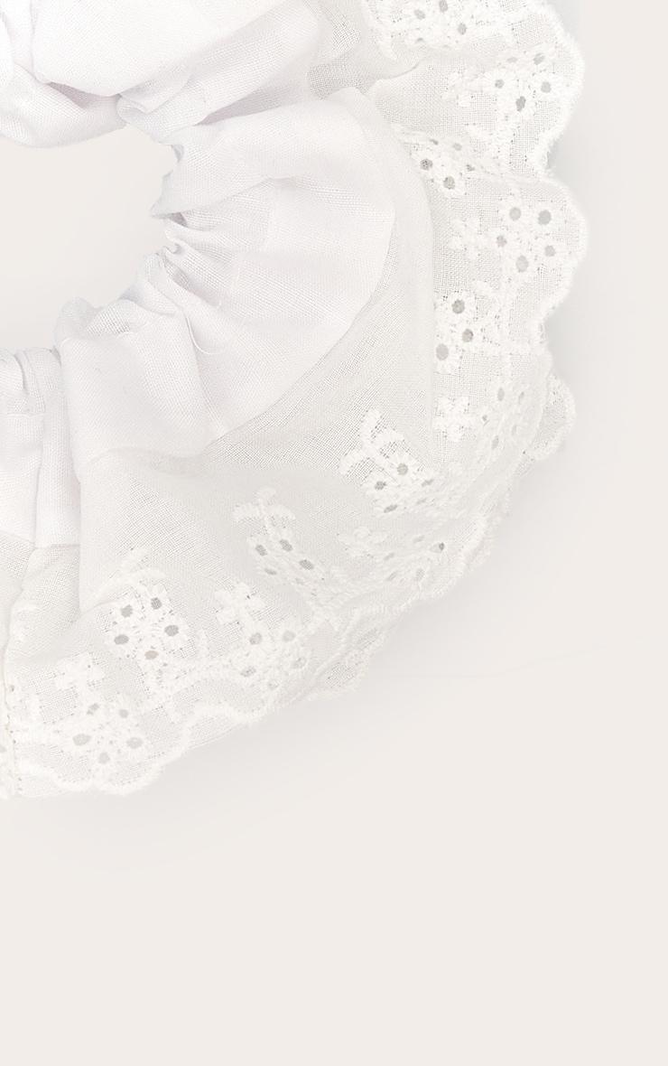 Cream Floral Broidery Anglaise Scrunchie Product Image