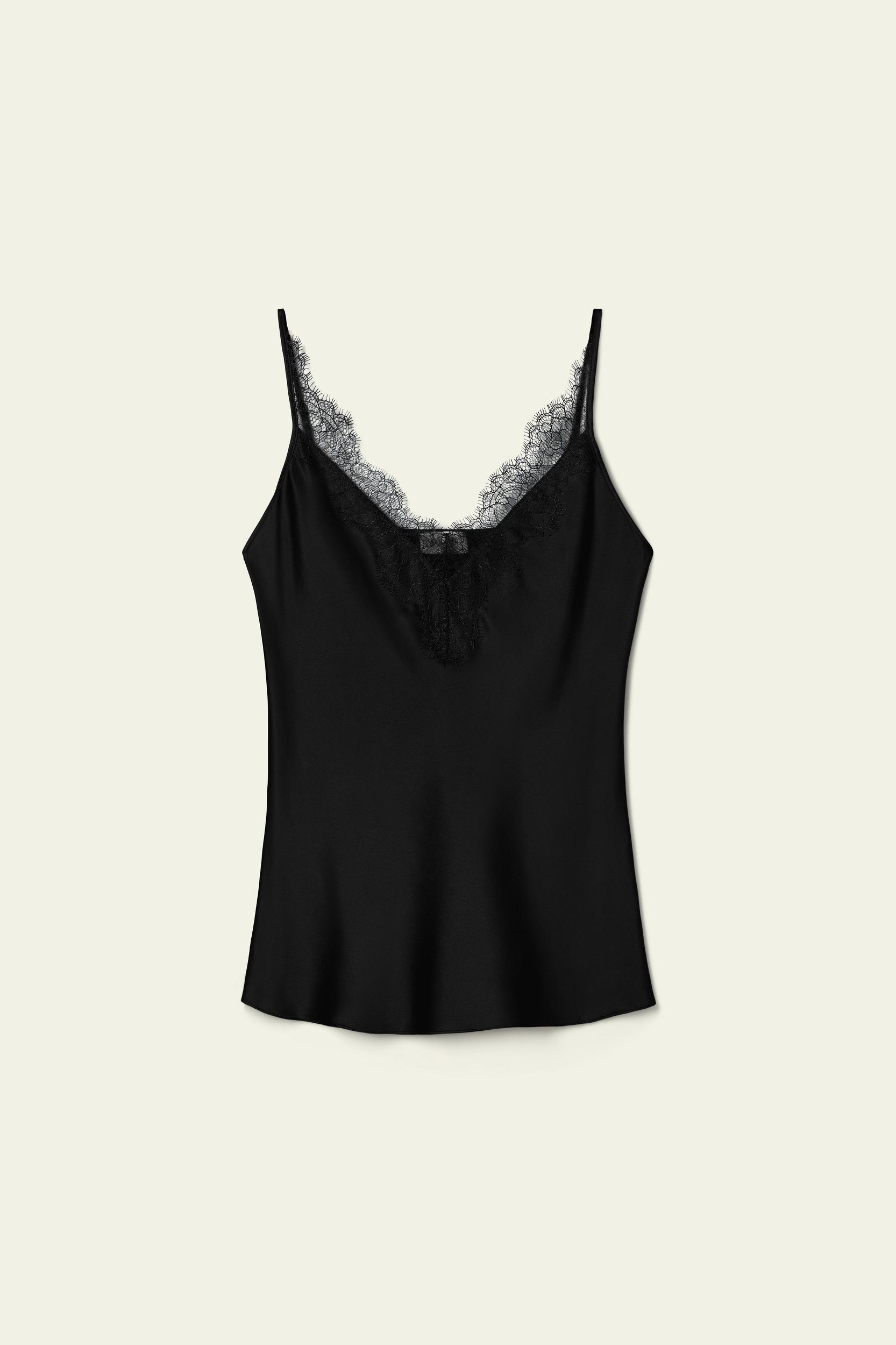 Lace-Trimmed Silk Camisole Product Image