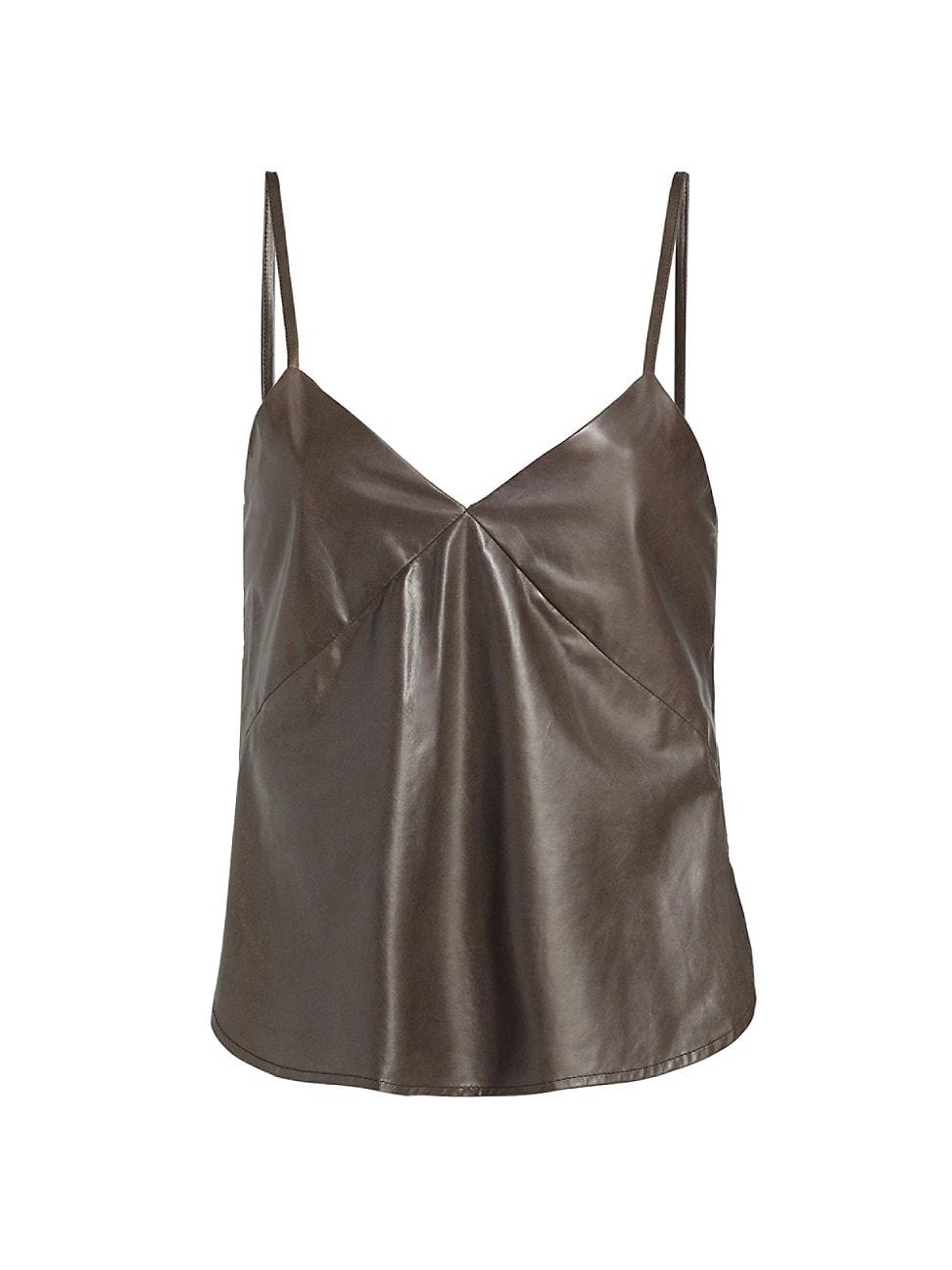 Womens Campbell Leather V-Neck Camisole Product Image
