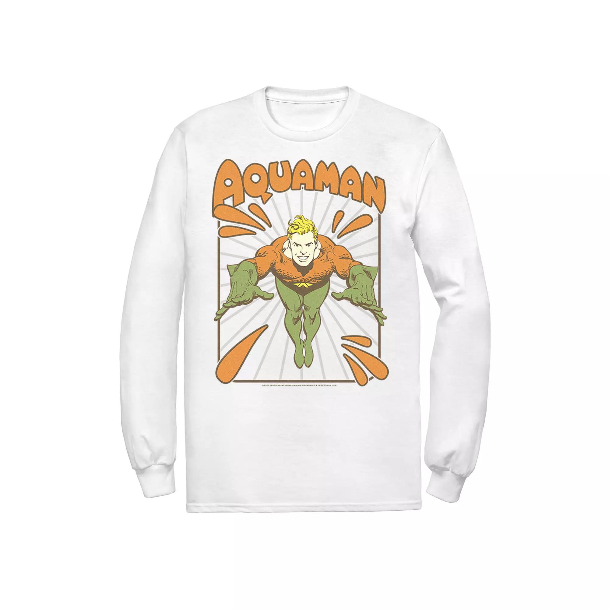 Men's DC Comics Aquaman Simple Text Logo Portrait Tee,  Product Image