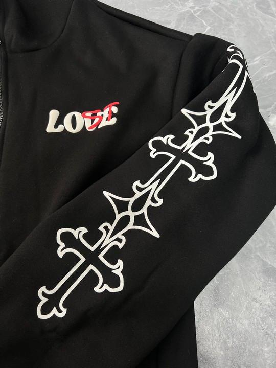 Your Lost Without Me Puff Print Graphic Zip-Up Hoodie Product Image