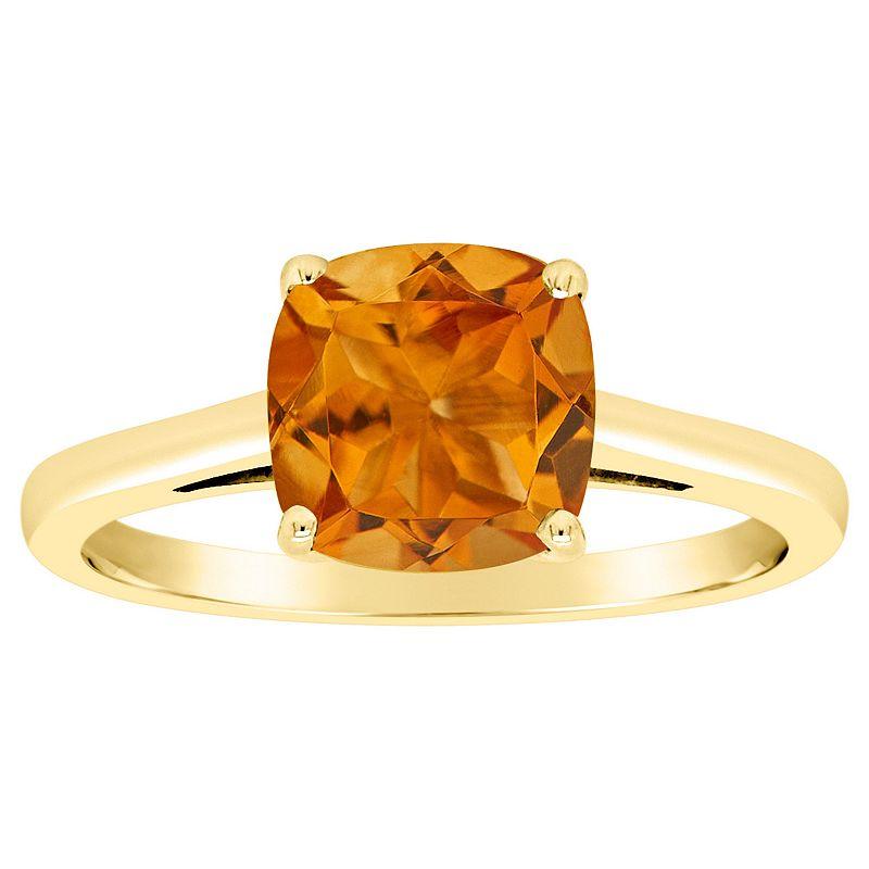Alyson Layne 14k Gold Cushion Citrine Solitaire Ring, Women's, Size: 10, 14k White Gold Product Image