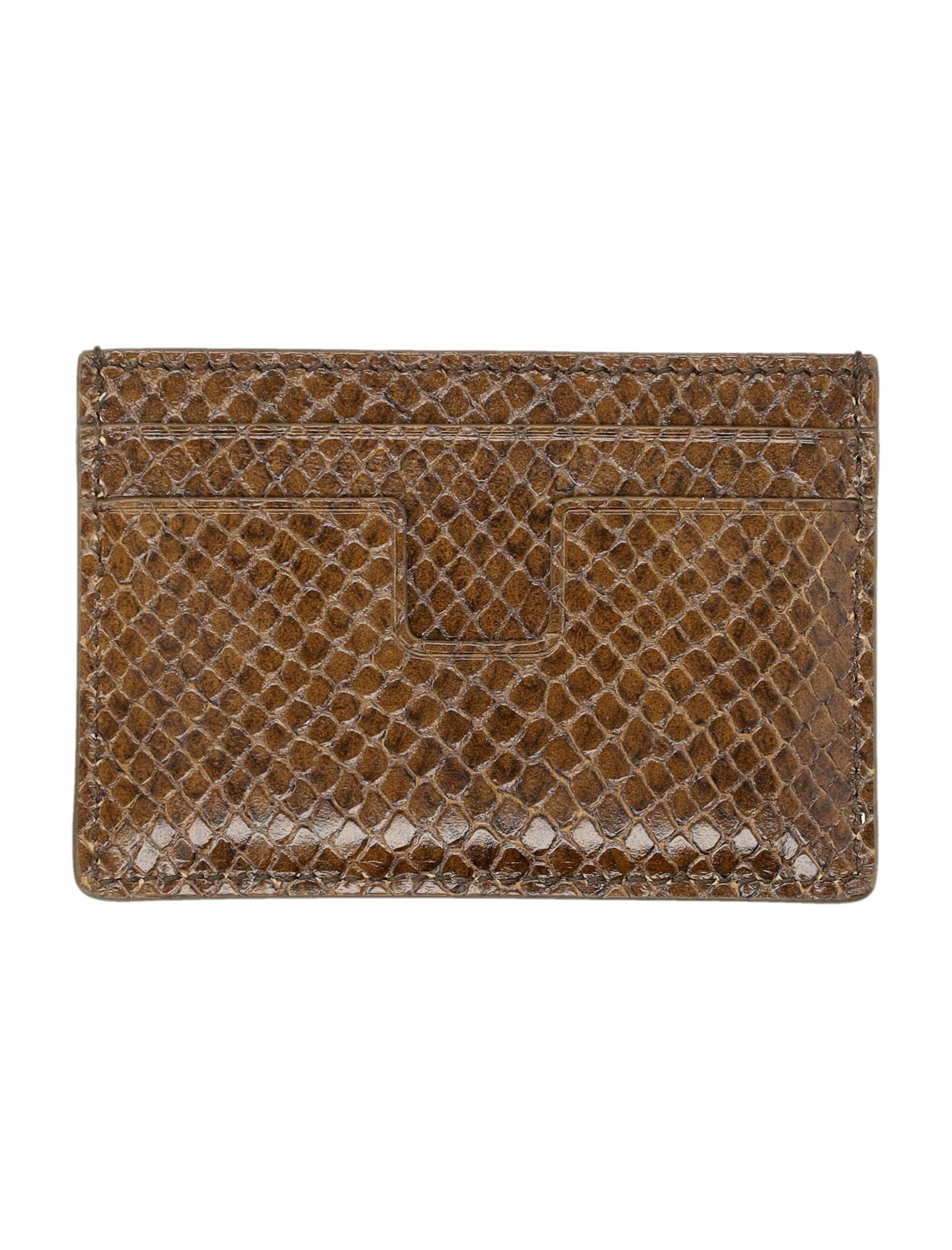 Phyton-print leather card holder Product Image