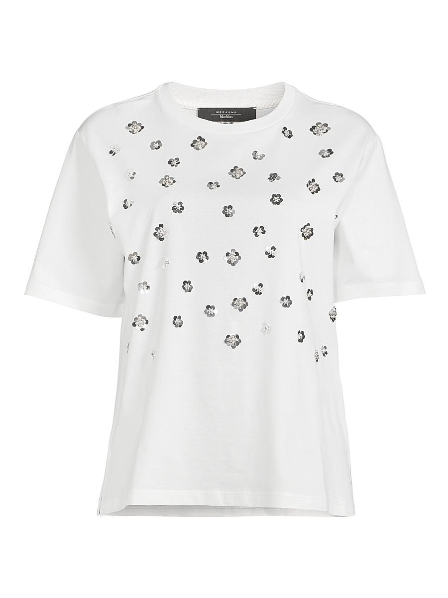 Womens Cabina Floral Sequin T-Shirt Product Image