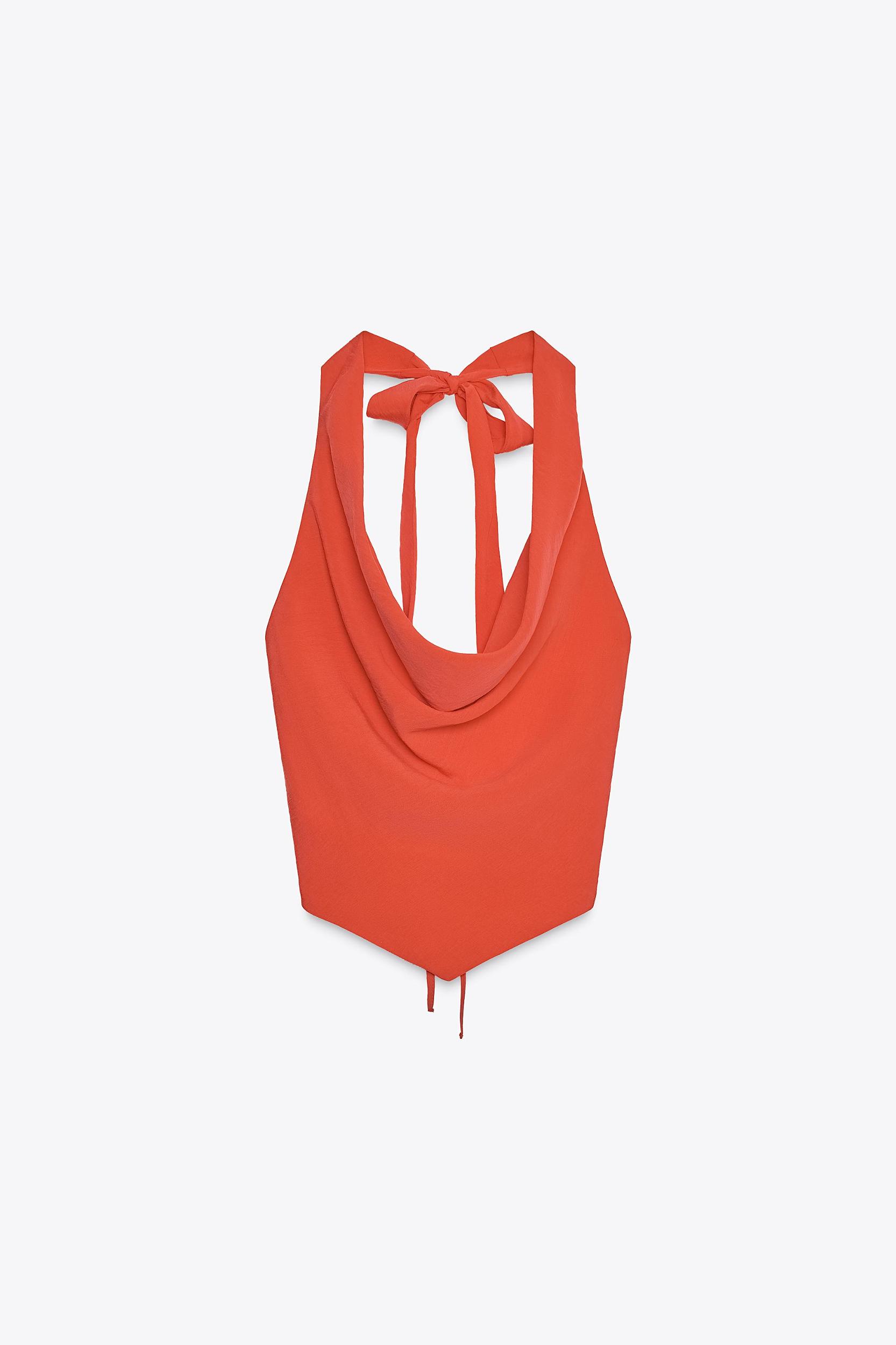 FLOWY DRAPED HALTER TOP Product Image
