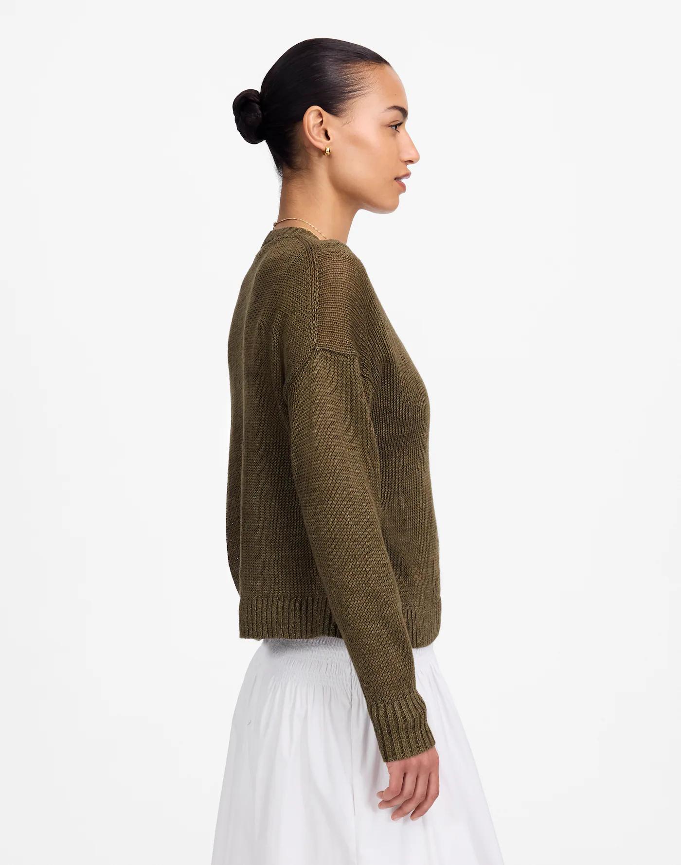 Linen Drop-Shoulder Sweater Product Image