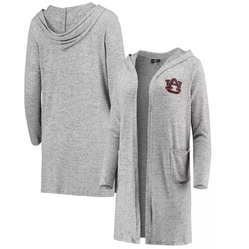 Women's Heathered Gray Auburn Tigers Cuddle Soft Duster Cardigan, Size: Small, Grey Product Image
