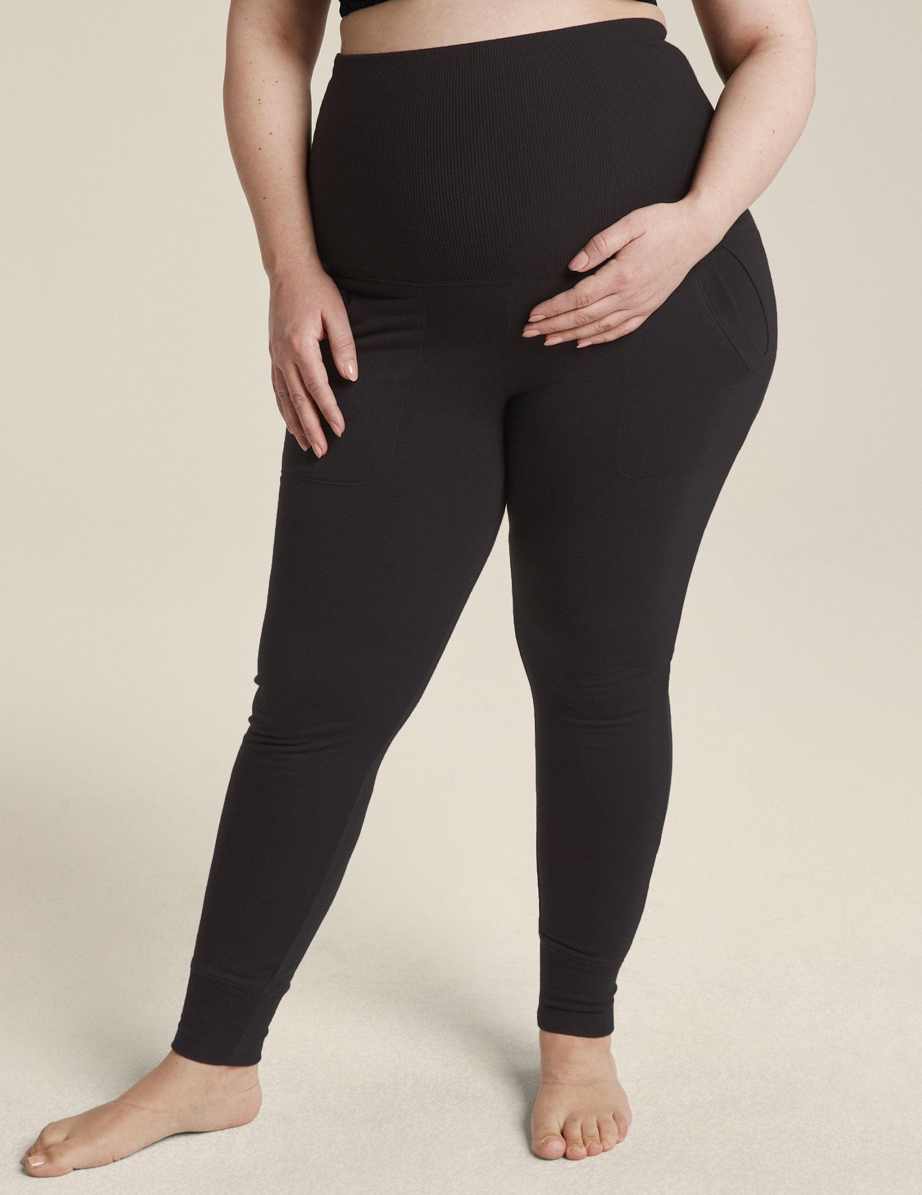 Cozy Fleece Grow Together Fold Over Maternity Sweatpants Product Image
